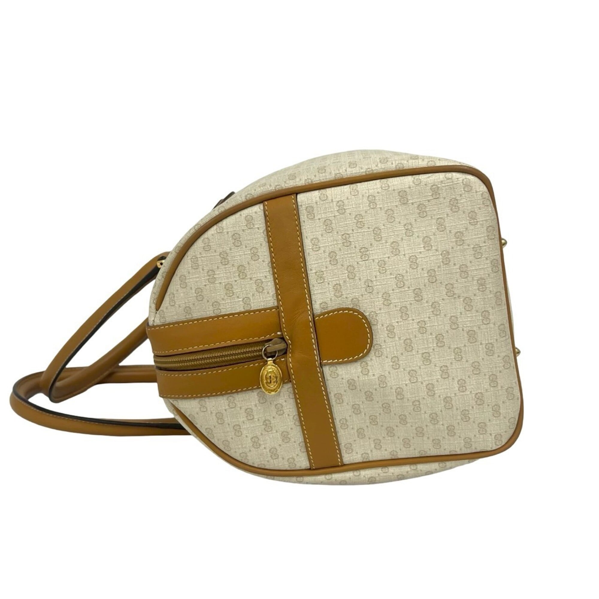 Gucci Beige Leather Pvc Boston Bag Handbag (Pre-Owned)