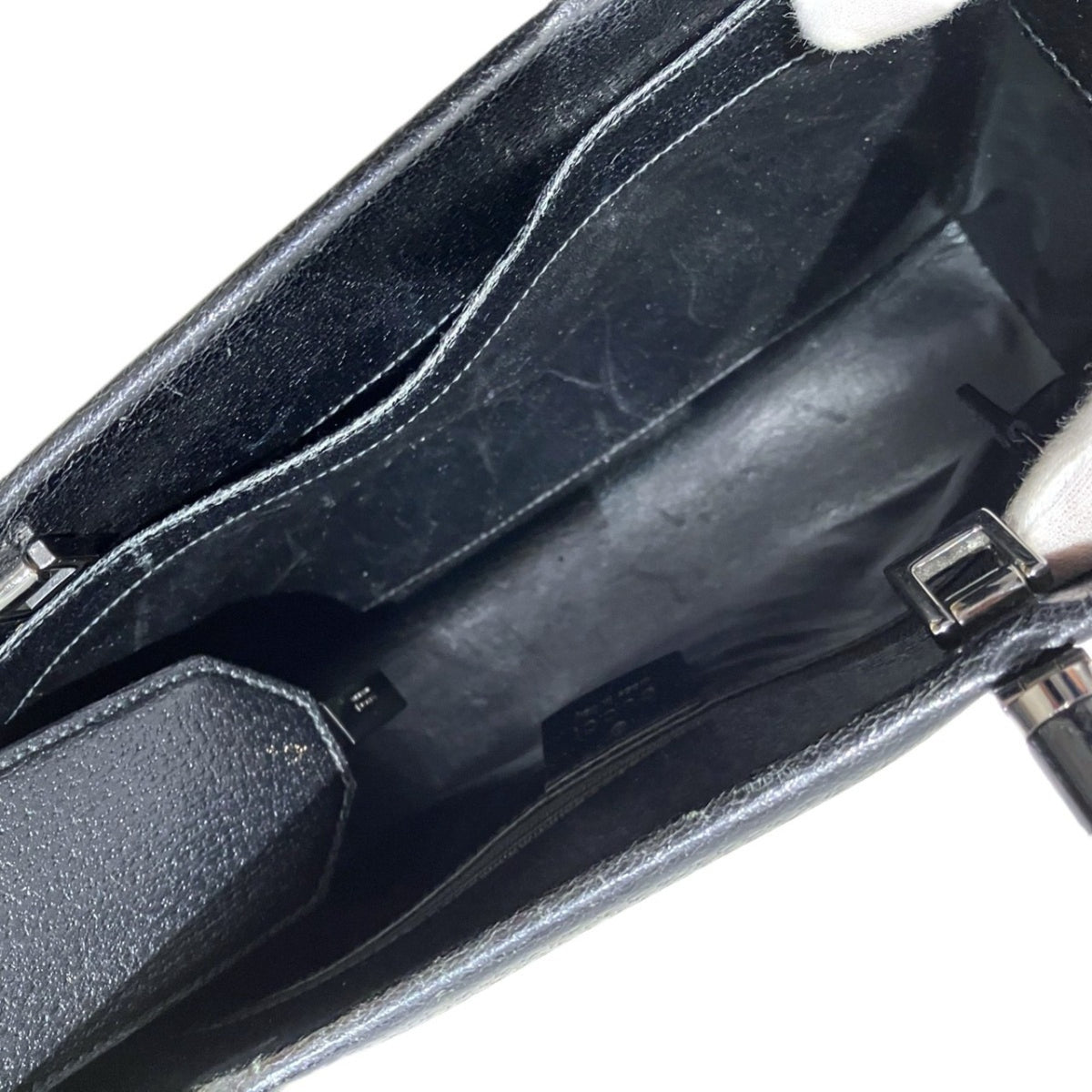 Gucci Black Bamboo Leather Handbag (Pre-Owned)