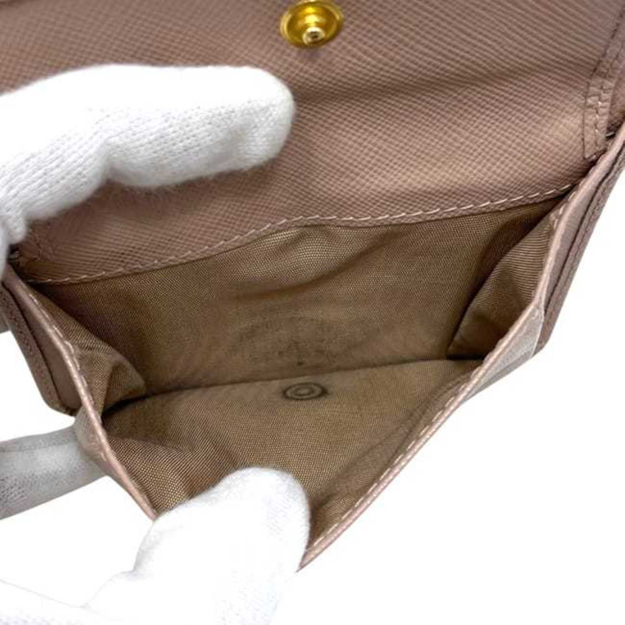 Prada Beige Saffiano Triangle Wallet (Tri-Fold) (Pre-Owned)