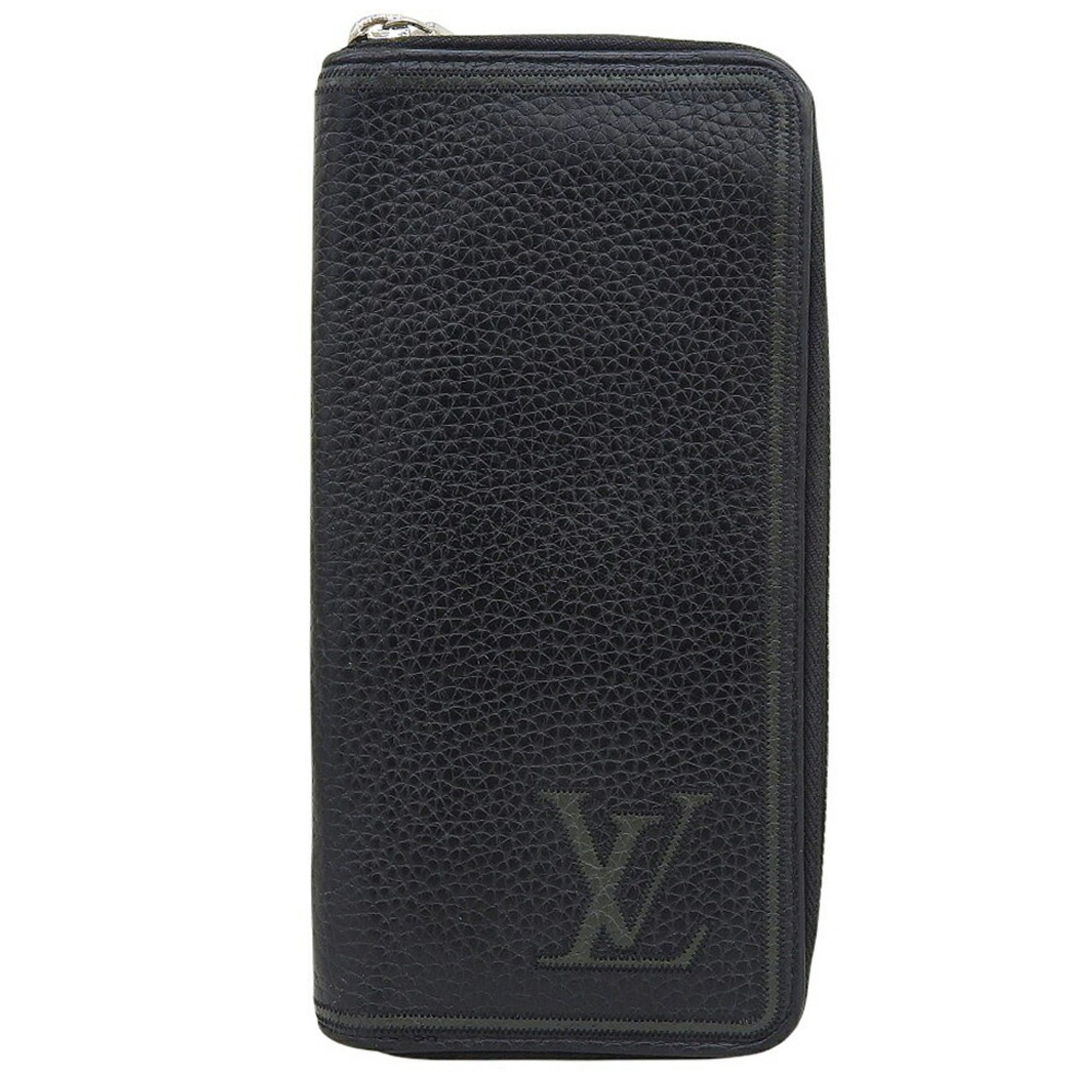 Louis Vuitton Black Leather Long Wallet (Bi-Fold) (Pre-Owned)