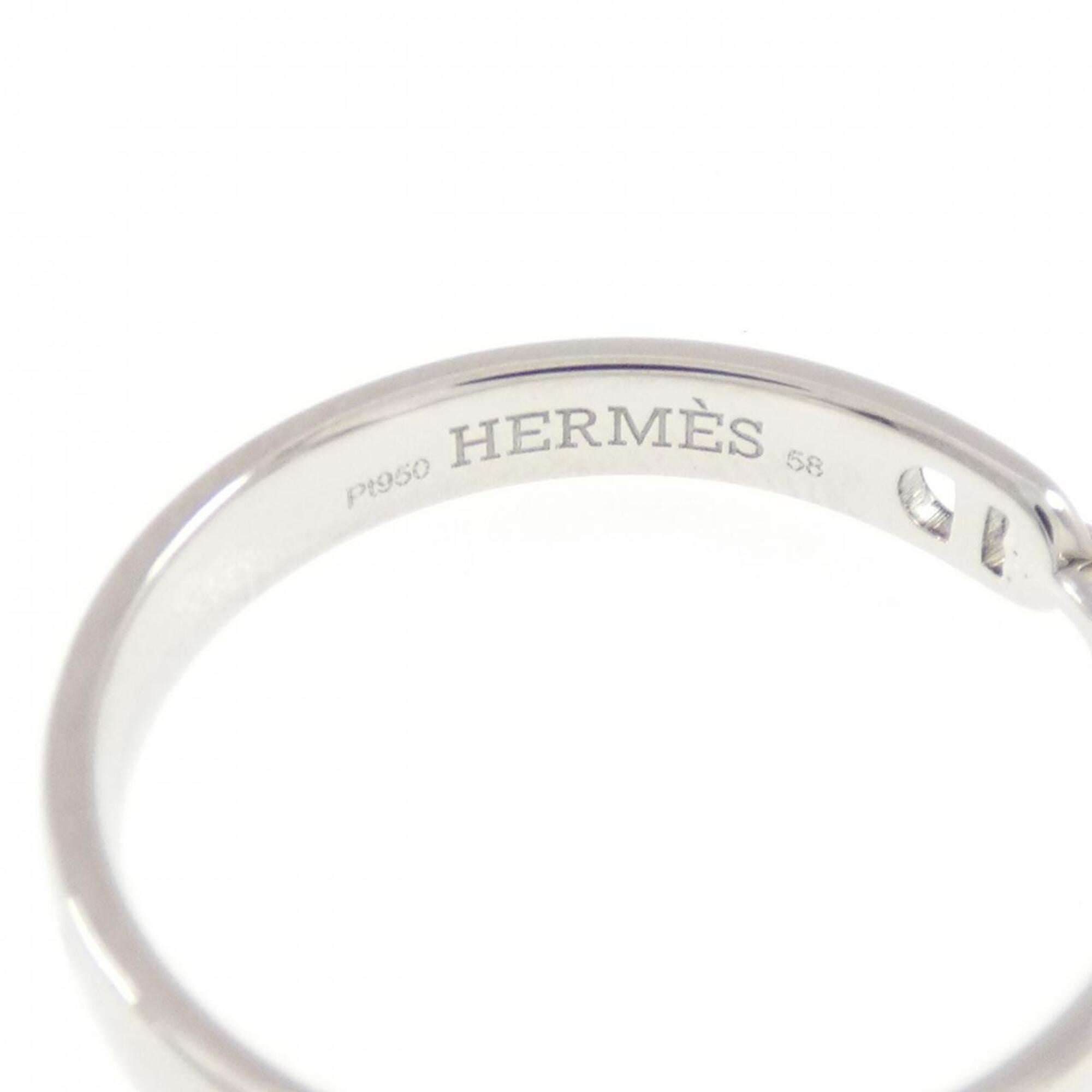 Hermes Platinum 950 Band Ring (Pre-Owned)