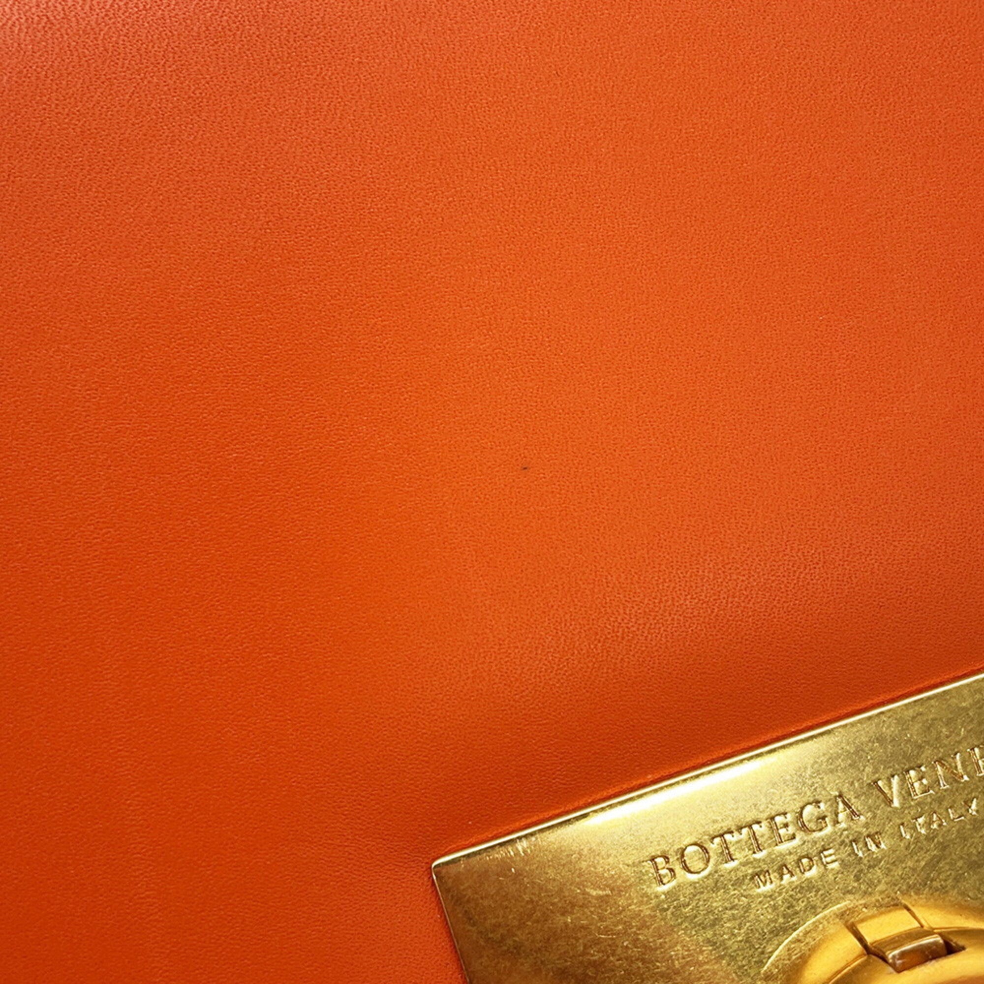 Bottega Veneta Orange Leather Shoulder Bag (Pre-Owned)