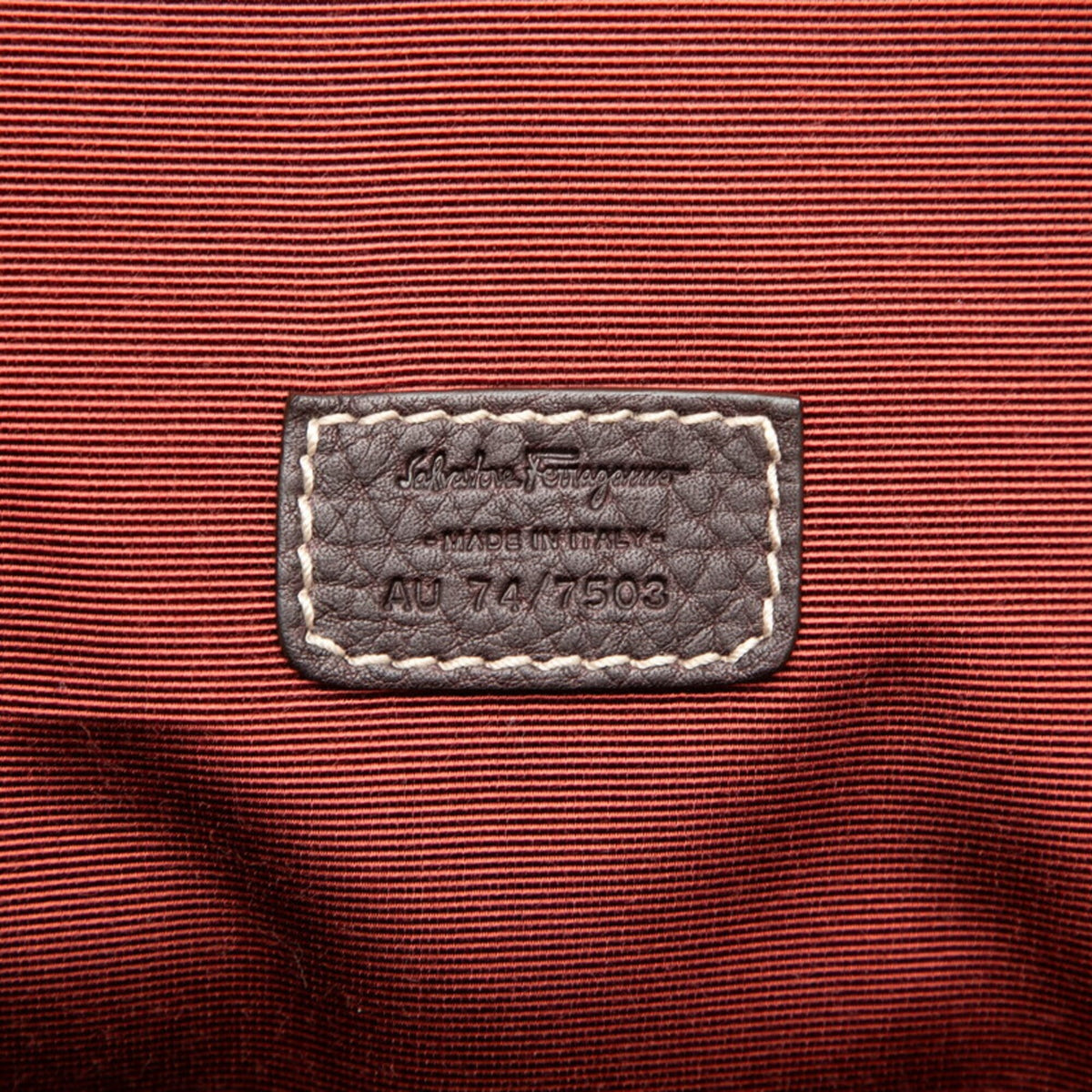 Salvatore Ferragamo Brown Leather Boston Bag Pouch (Pre-Owned)