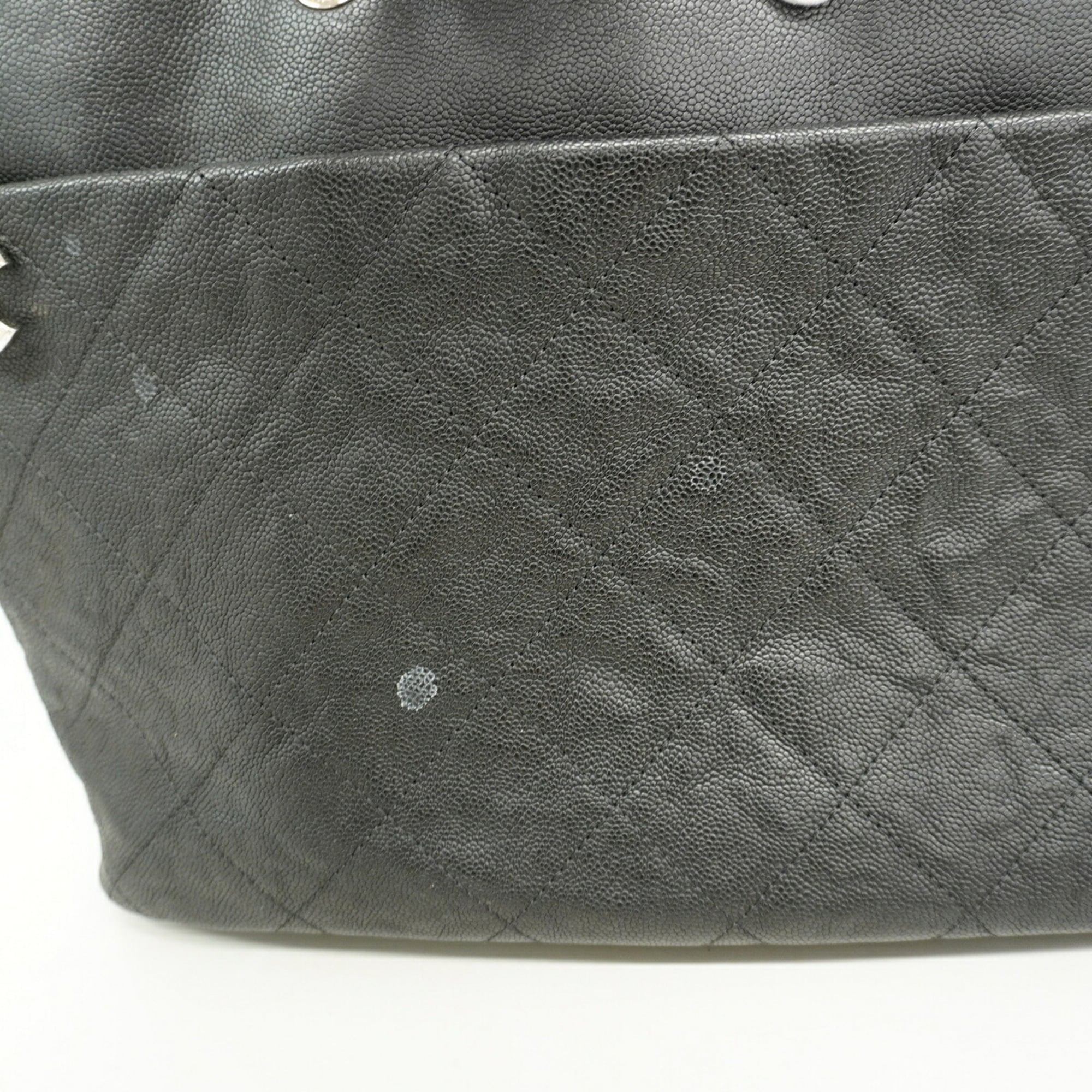 Chanel Black Grained Calfskin Tote Bag (Pre-Owned)