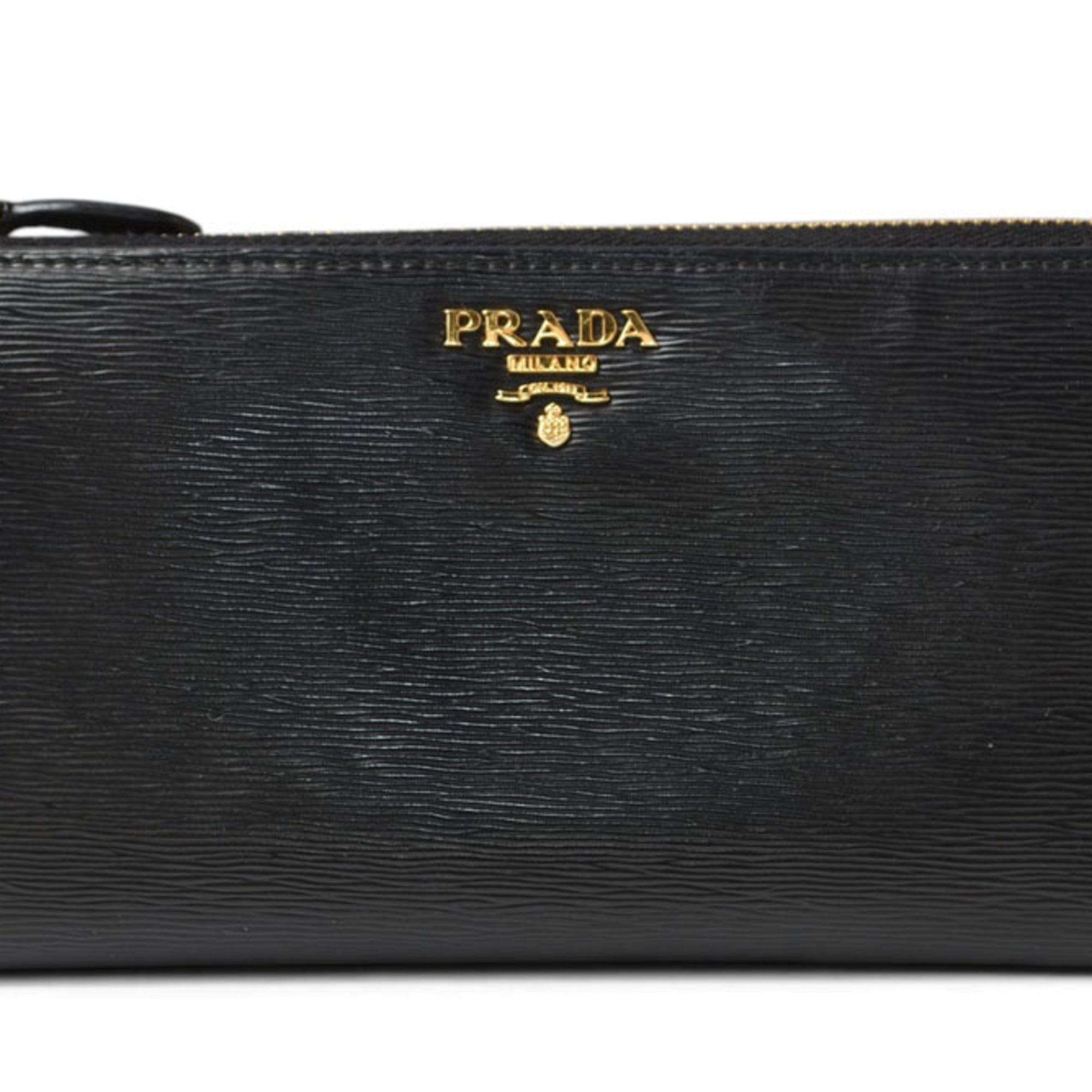 Prada Black Vitello Move Leather Coin Purse/Coin Case (Pre-Owned)