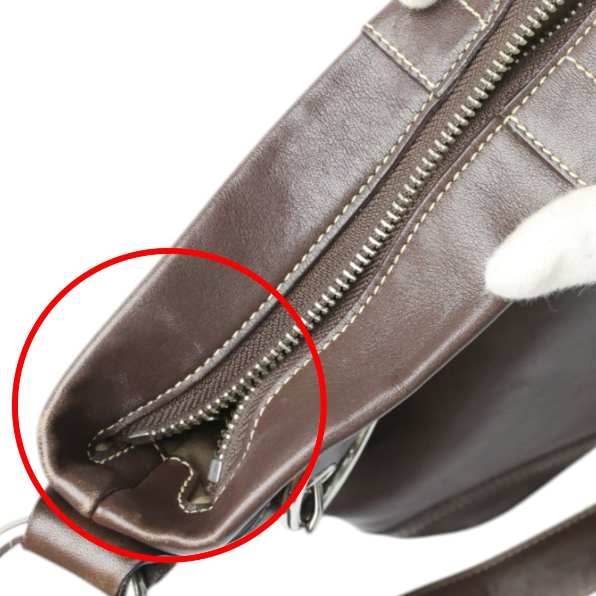 Coach Dark Brown Leather Shoulder Bag (Pre-Owned)