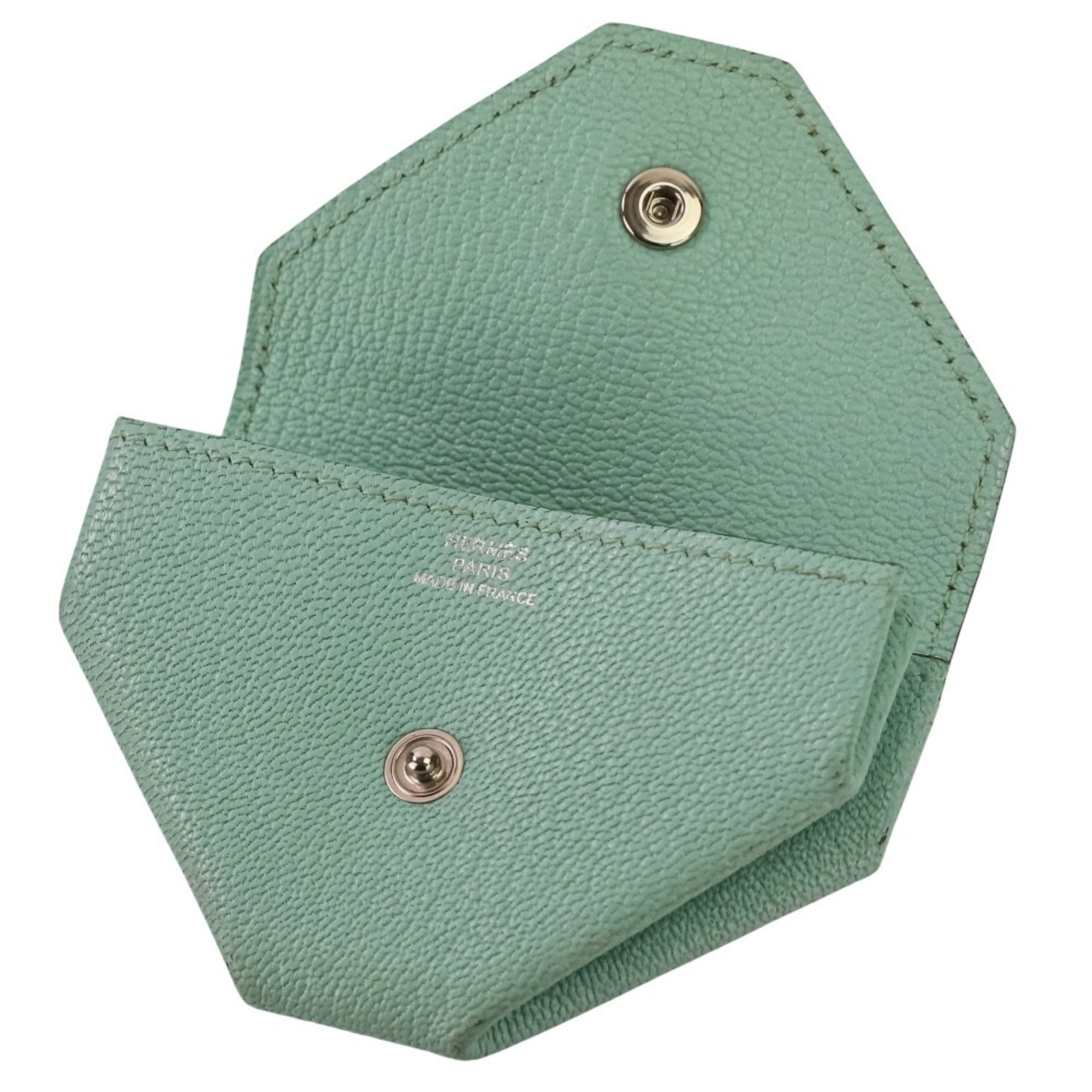 Hermes Blue Chevre Leather Coin Purse/Coin Case (Pre-Owned)