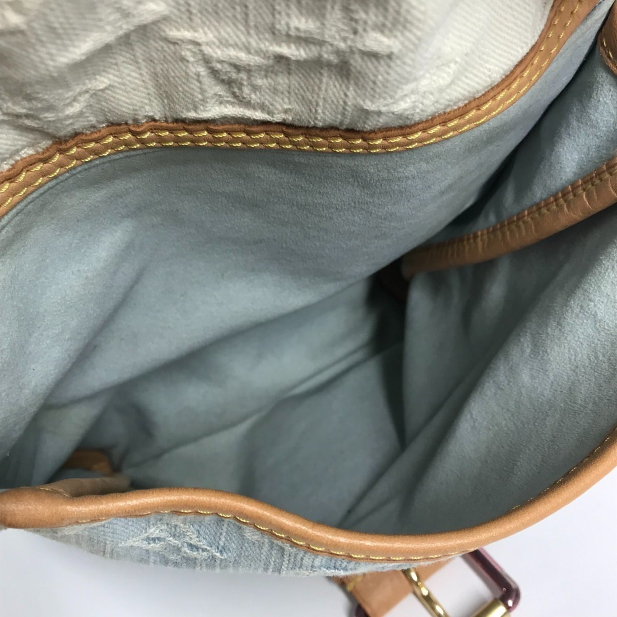 Louis Vuitton Monogram Denim Blue Pink Monogram Denim Shoulder Bag (Pre-Owned)