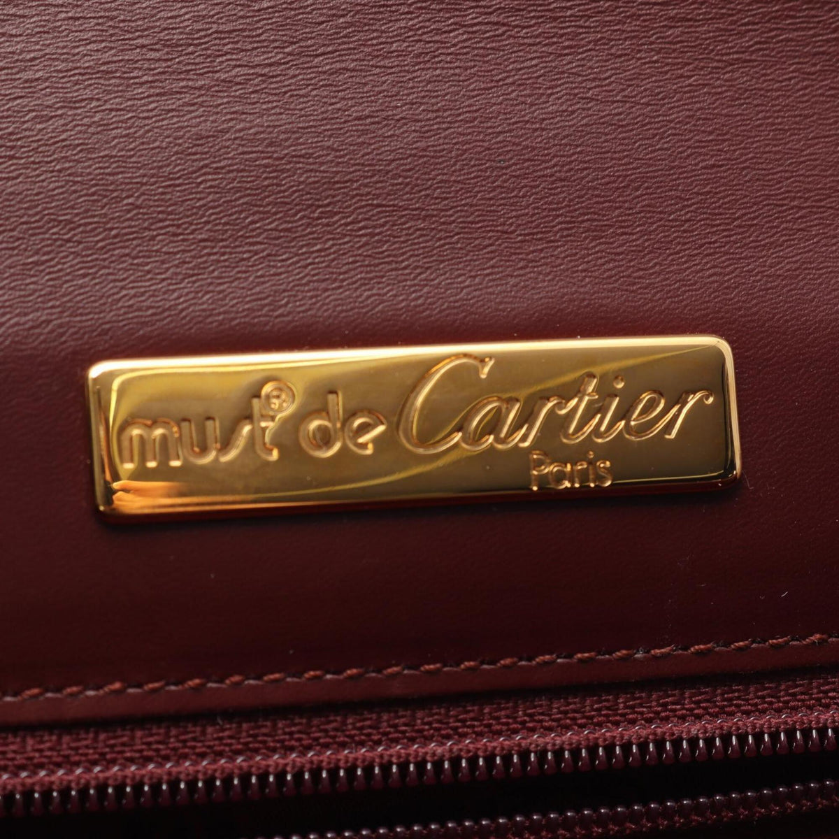 Cartier Bordeaux Leather Shoulder Bag (Pre-Owned)