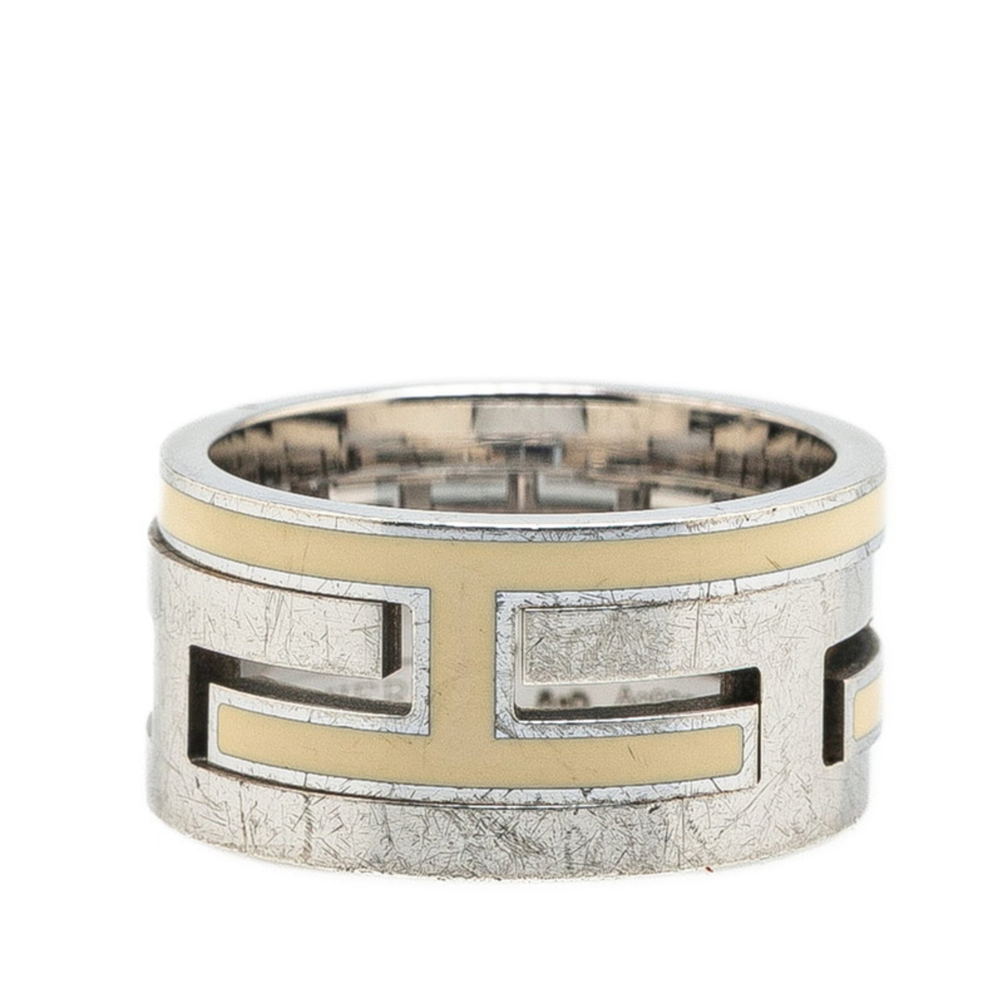 Hermes Silver Silver 925 Band Ring (Pre-Owned)
