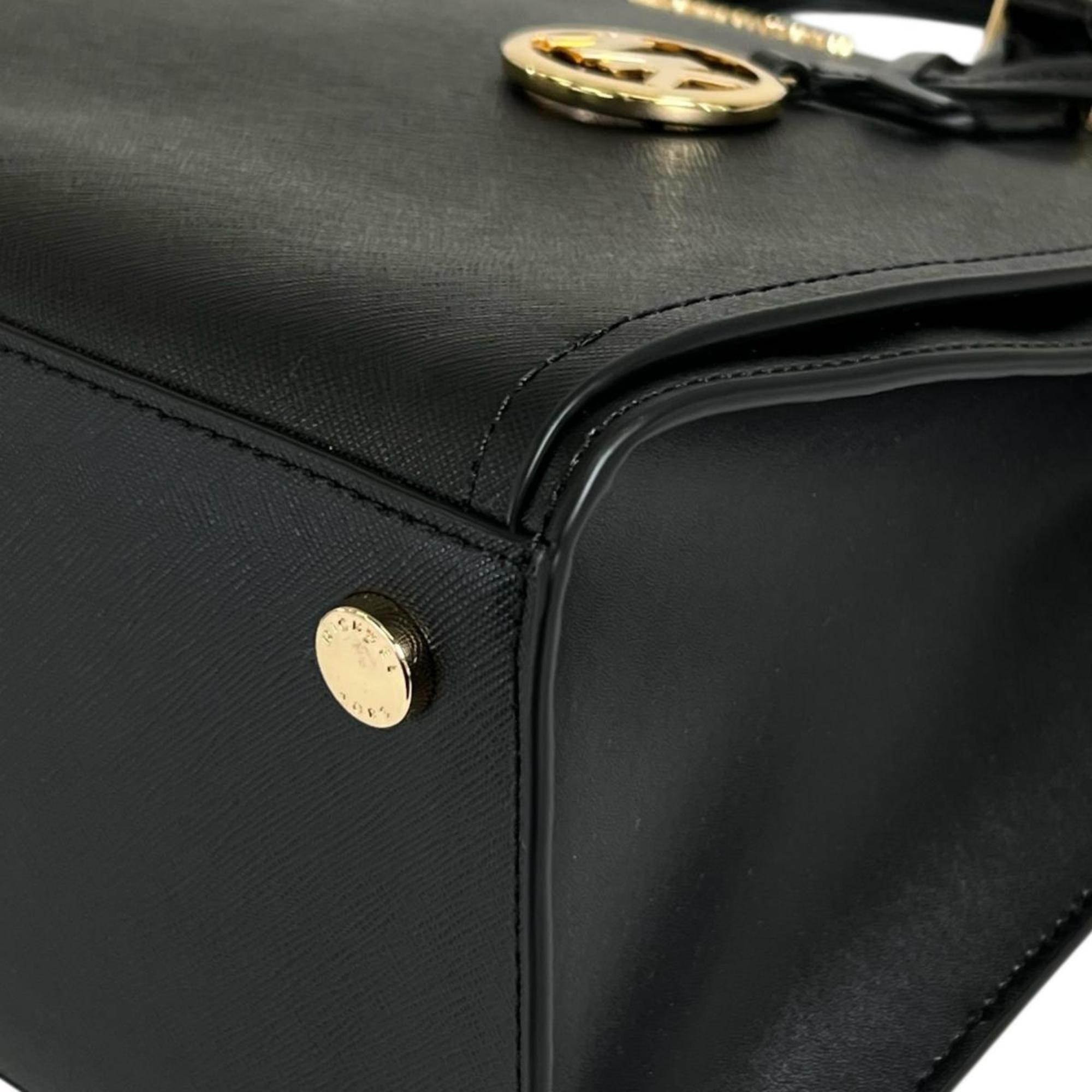 Michael Kors Black Leather Handbag Shoulder Bag (Pre-Owned)
