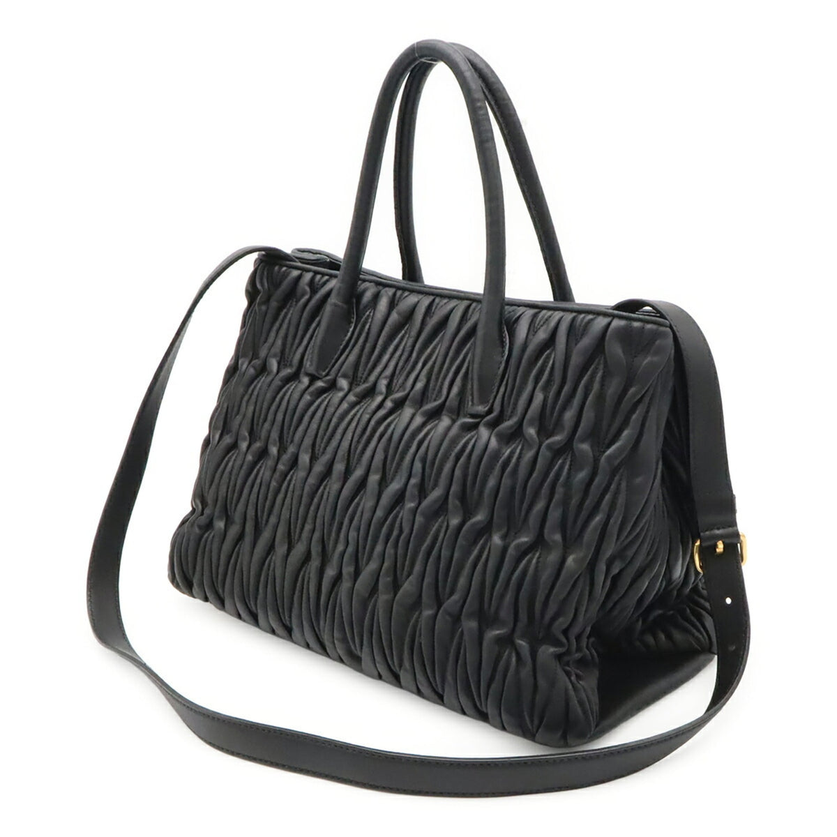 Miu Miu Black Leather Handbag Shoulder Bag (Pre-Owned)