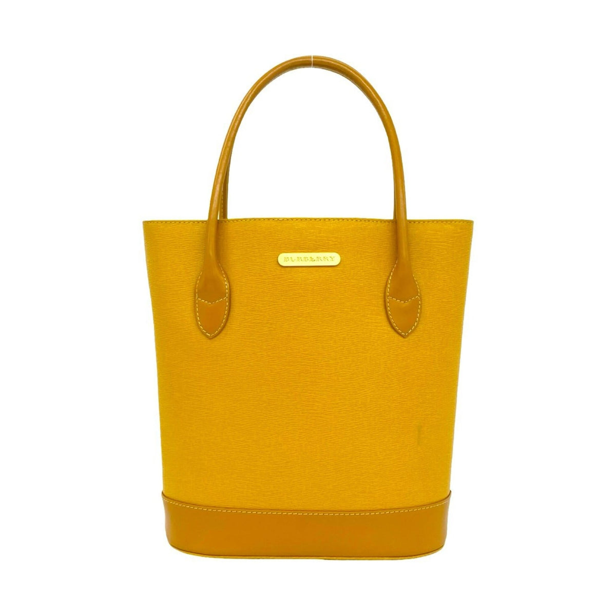 Burberry Yellow Leather Handbag Tote Bag (Pre-Owned)