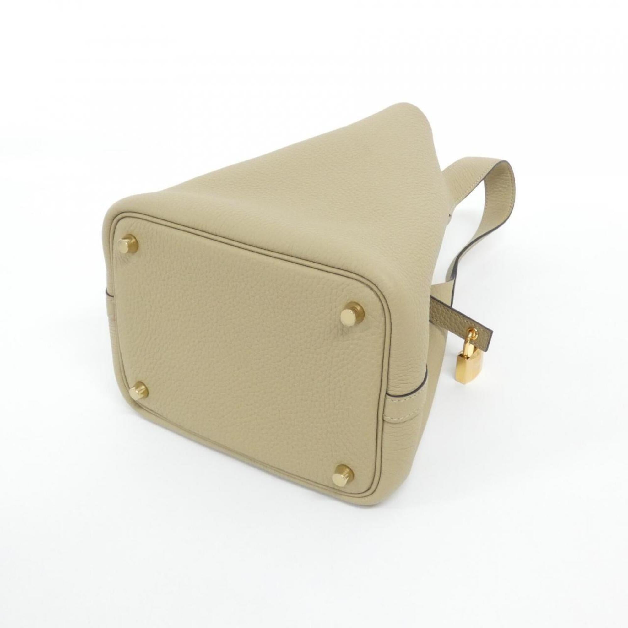Hermes Beige Taurillon Clemence Leather Handbag (Pre-Owned)