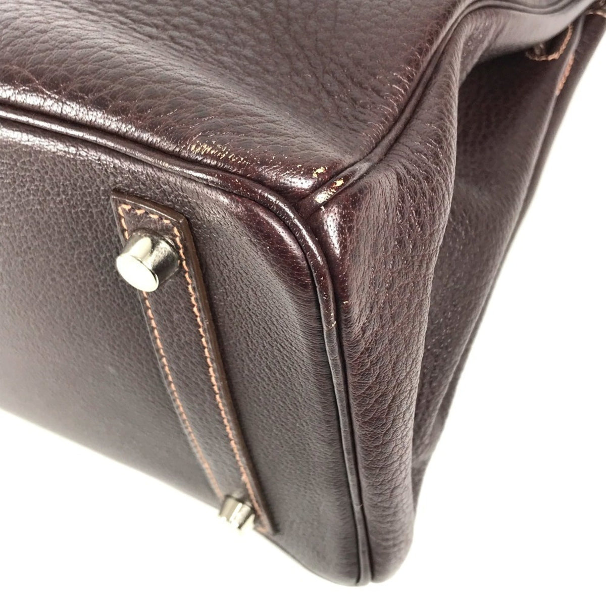 Hermes Brown Havane Fjord Leather Handbag Tote Bag (Pre-Owned)