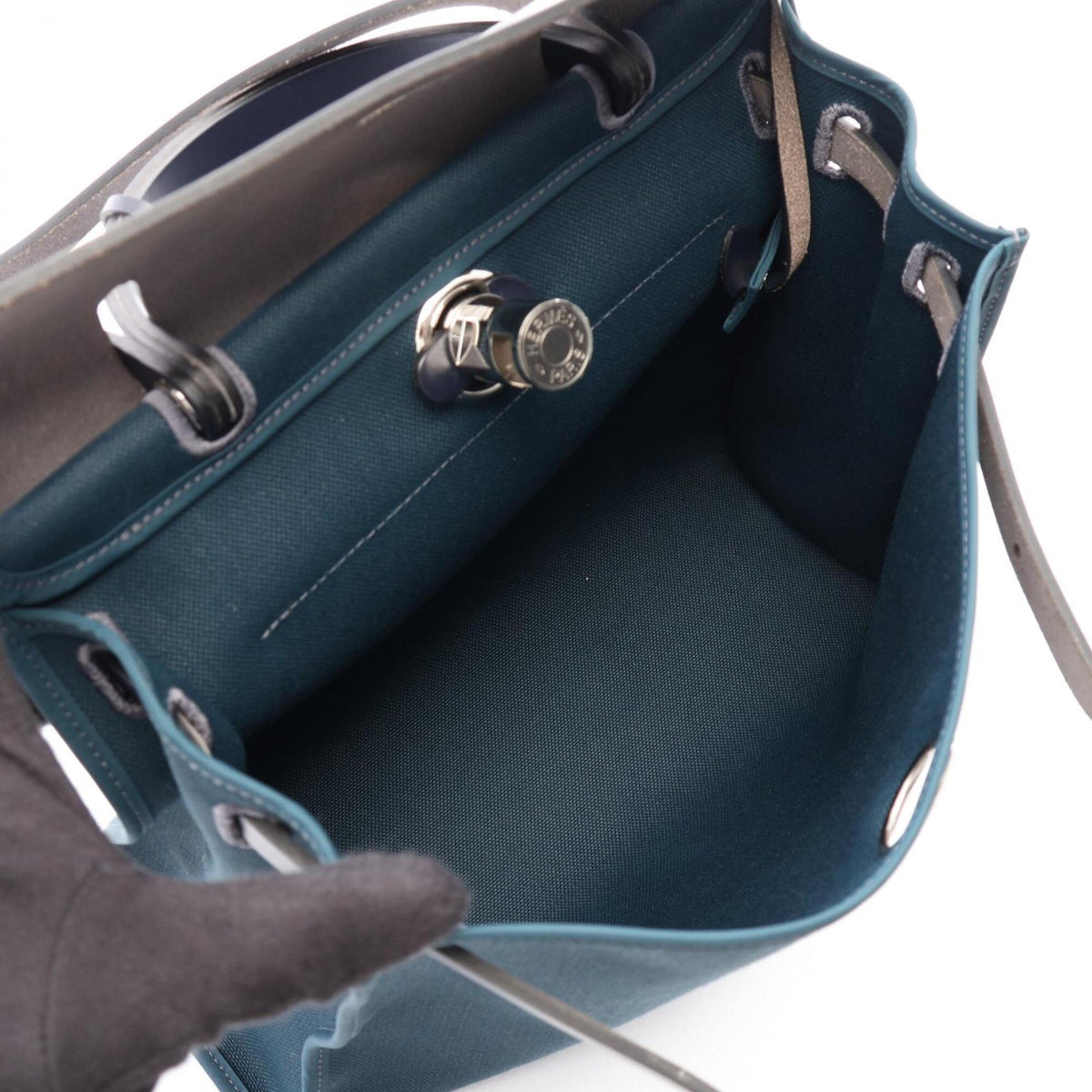 Hermes Green Navy Handbag Pouch (Pre-Owned)