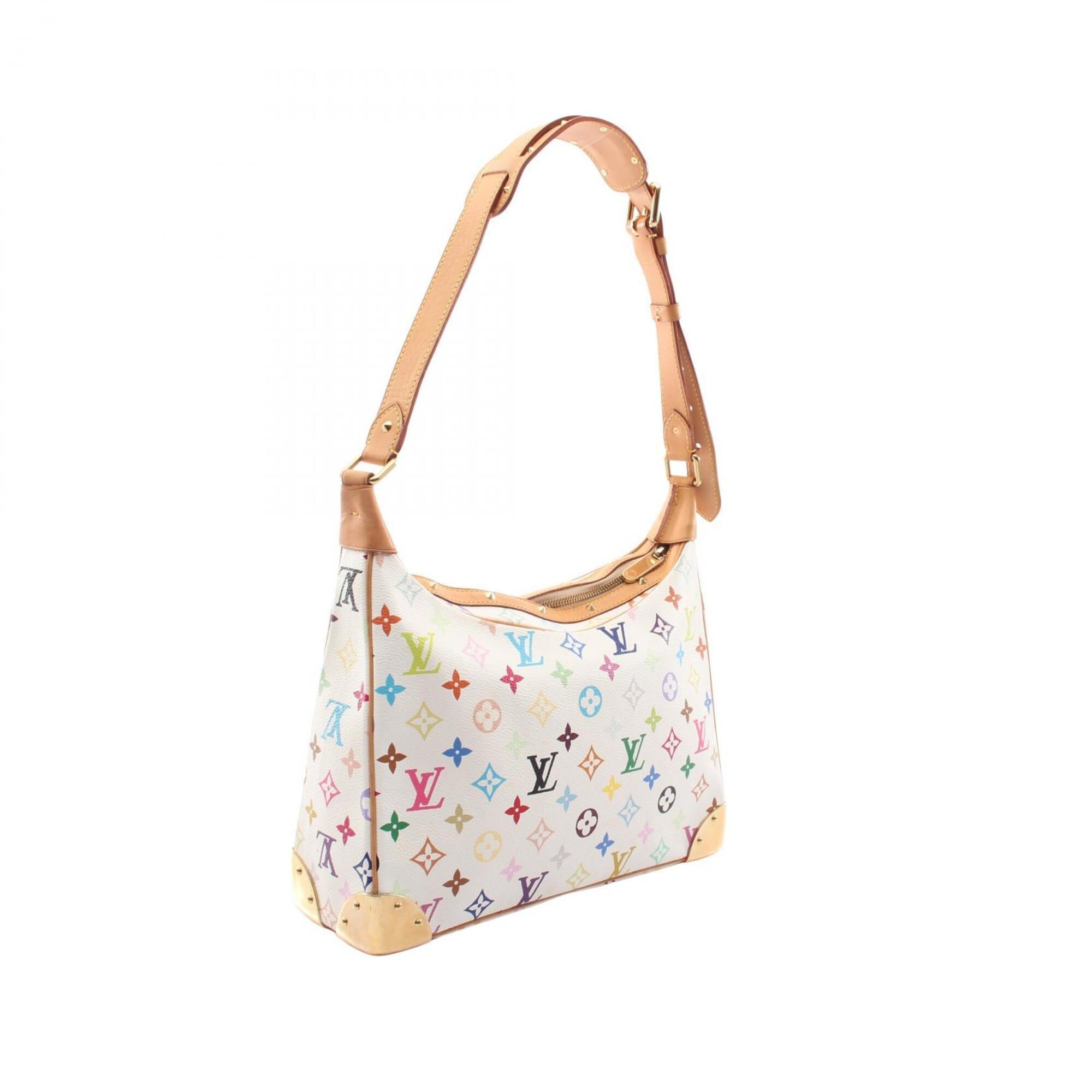Louis Vuitton Blanc Multi-Color White Monogram Multicolore Leather Handbag Shoulder Bag (Pre-Owned)