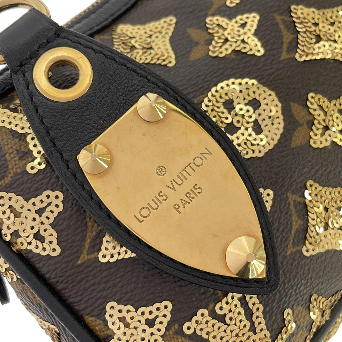 Louis Vuitton Gold Coated Canvas Spangles Pochette Pouch (Pre-Owned)
