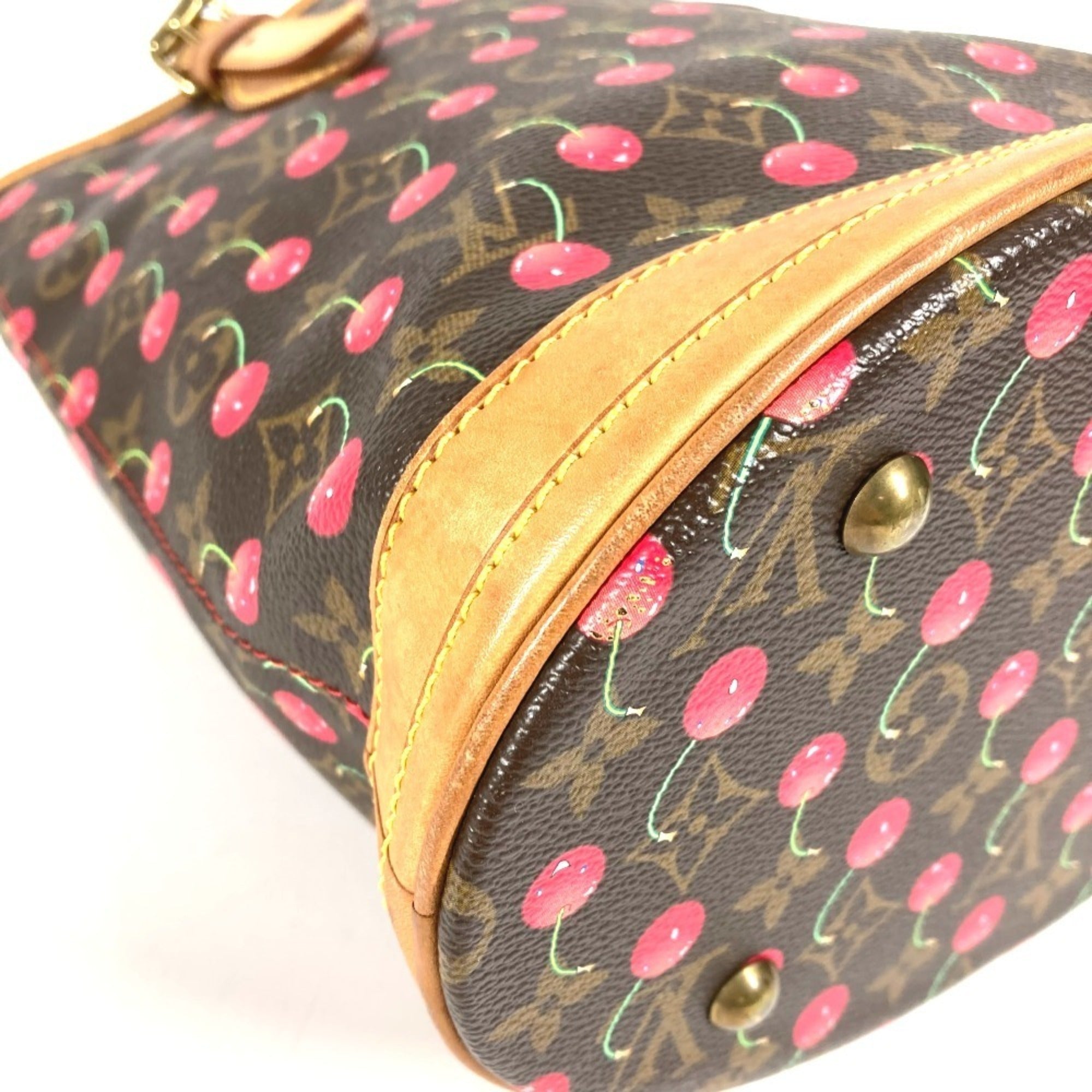 Louis Vuitton Brown Monogram Monogram Cherry Red Color Monogram Shoulder Bag Tote Bag (Pre-Owned)
