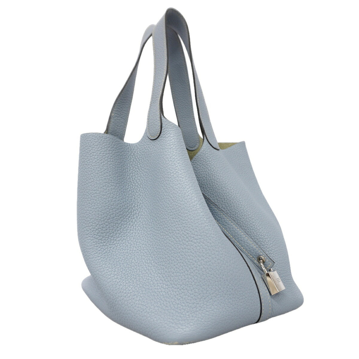 Hermes Blue Lin Taurillon Clemence Leather Handbag (Pre-Owned)