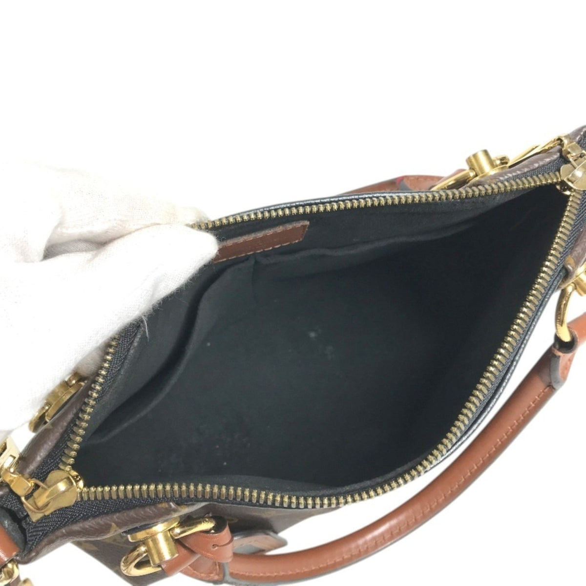 Louis Vuitton Brown Monogram Leather Handbag Shoulder Bag Tote Bag (Pre-Owned)
