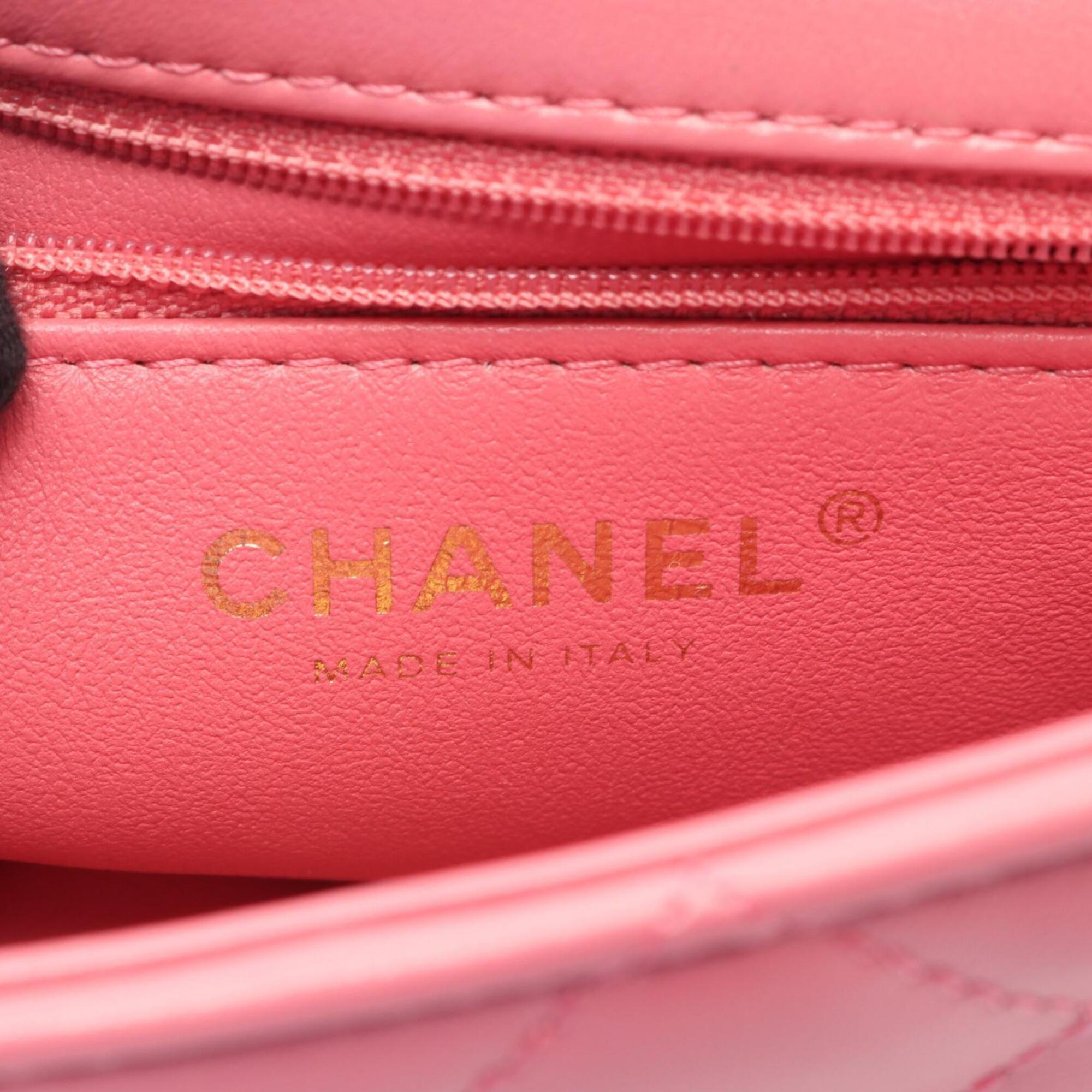 Chanel Pink Leather Handbag Shoulder Bag (Pre-Owned)
