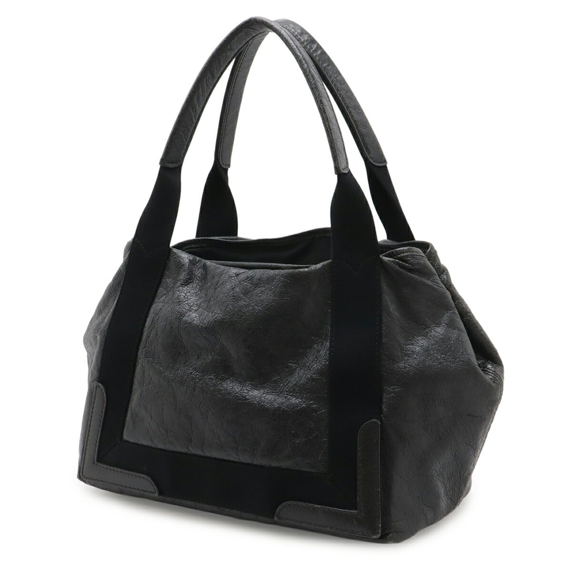 Balenciaga Black Leather Handbag Tote Bag (Pre-Owned)