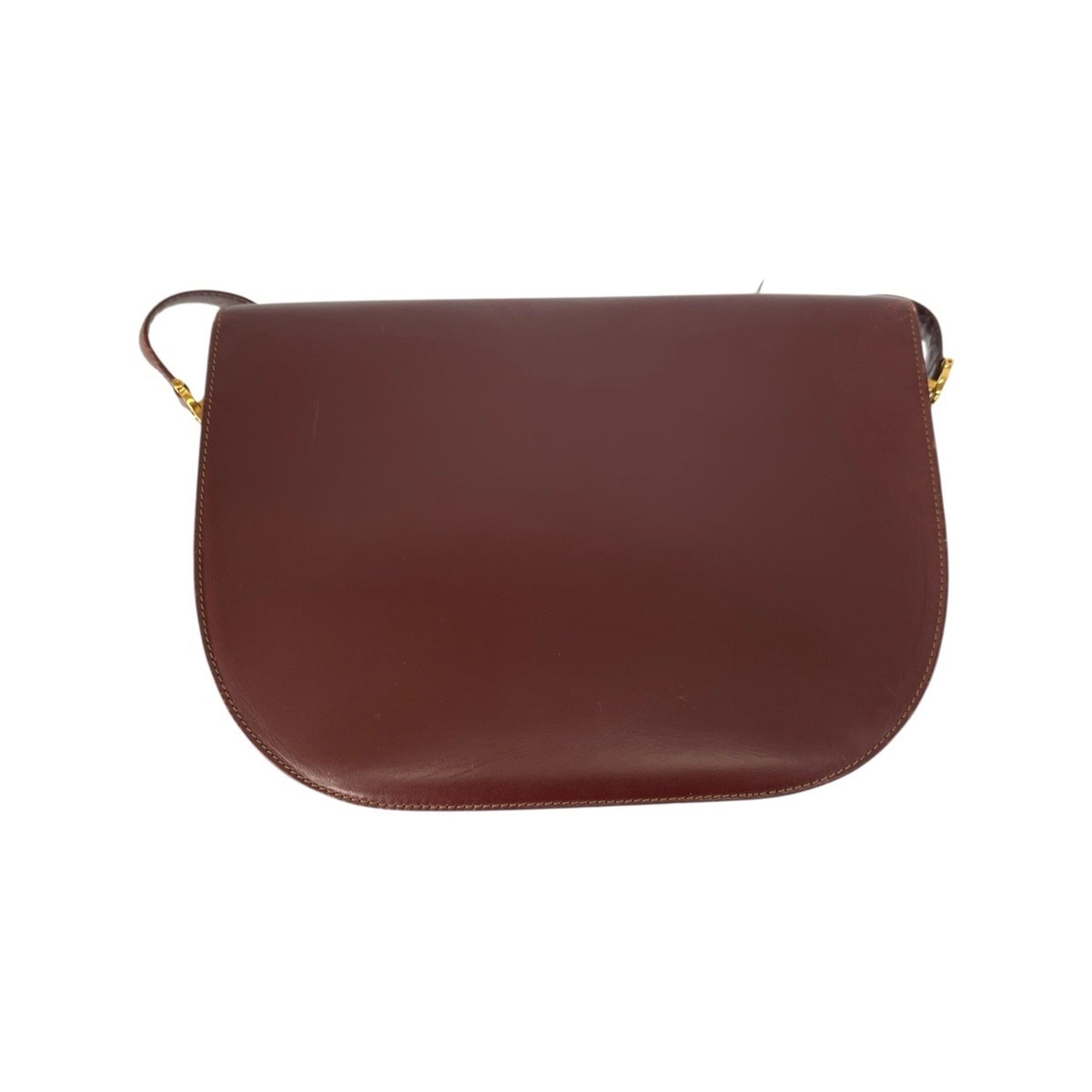 Cartier Bordeaux Leather Pochette Shoulder Bag (Pre-Owned)
