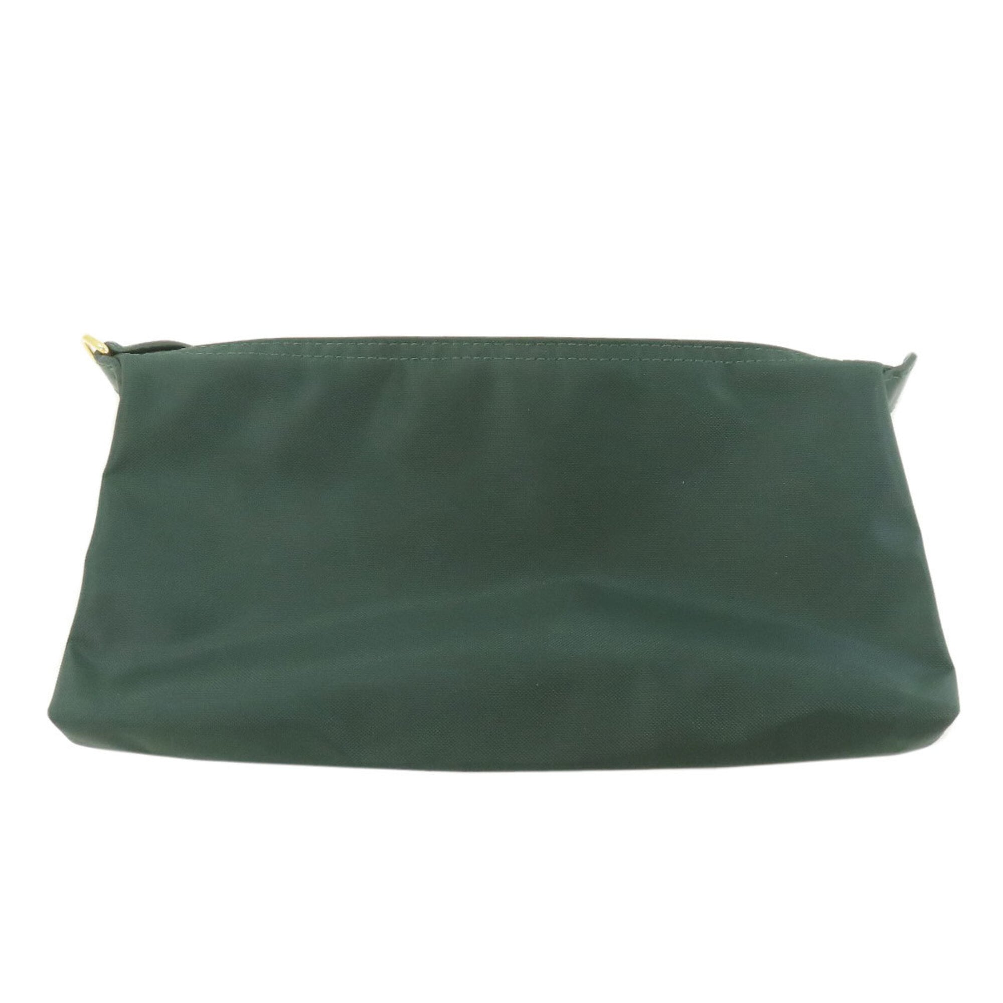Longchamp Green Leather Pouch Shoulder Bag (Pre-Owned)