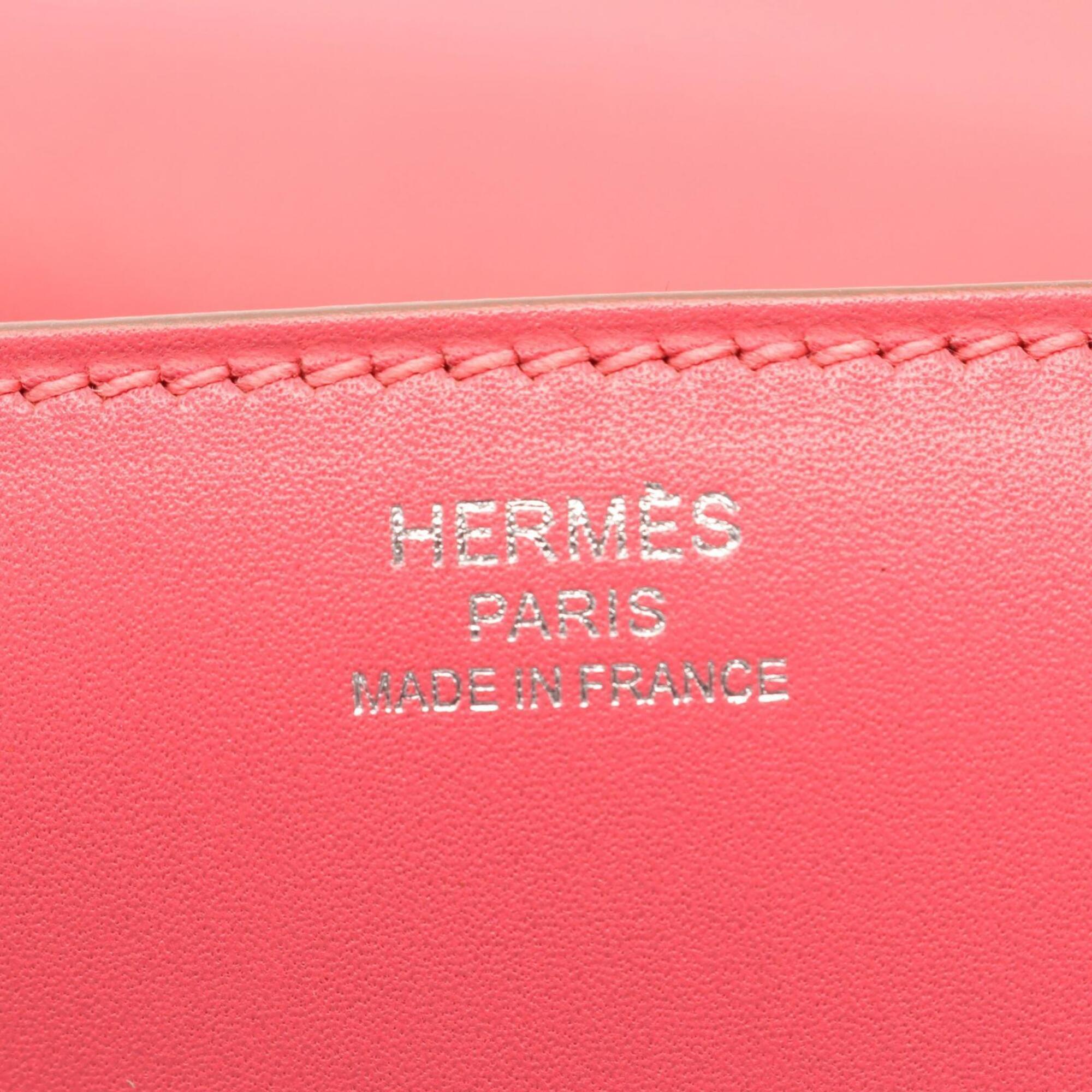 Hermes Pink Tadelakt Leather Clutch Bag Handbag (Pre-Owned)