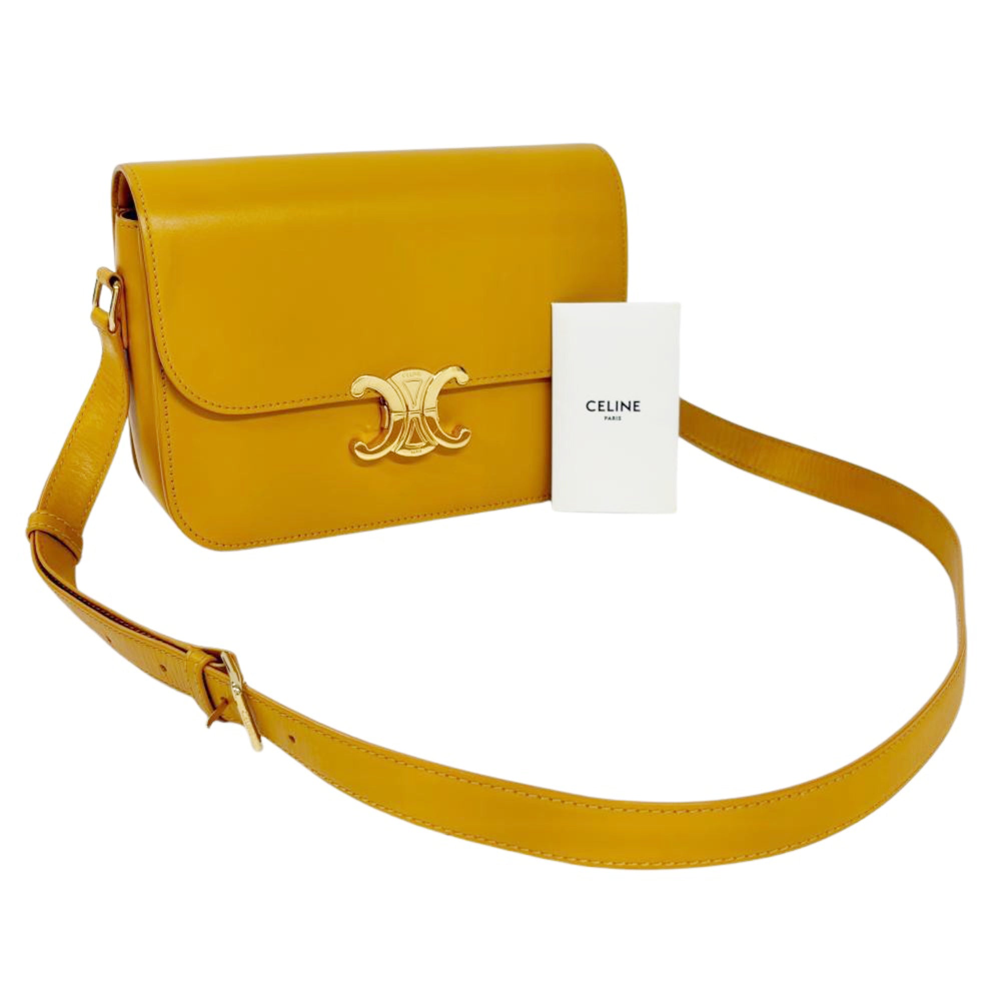 Celine Yellow Leather Shoulder Bag (Pre-Owned)