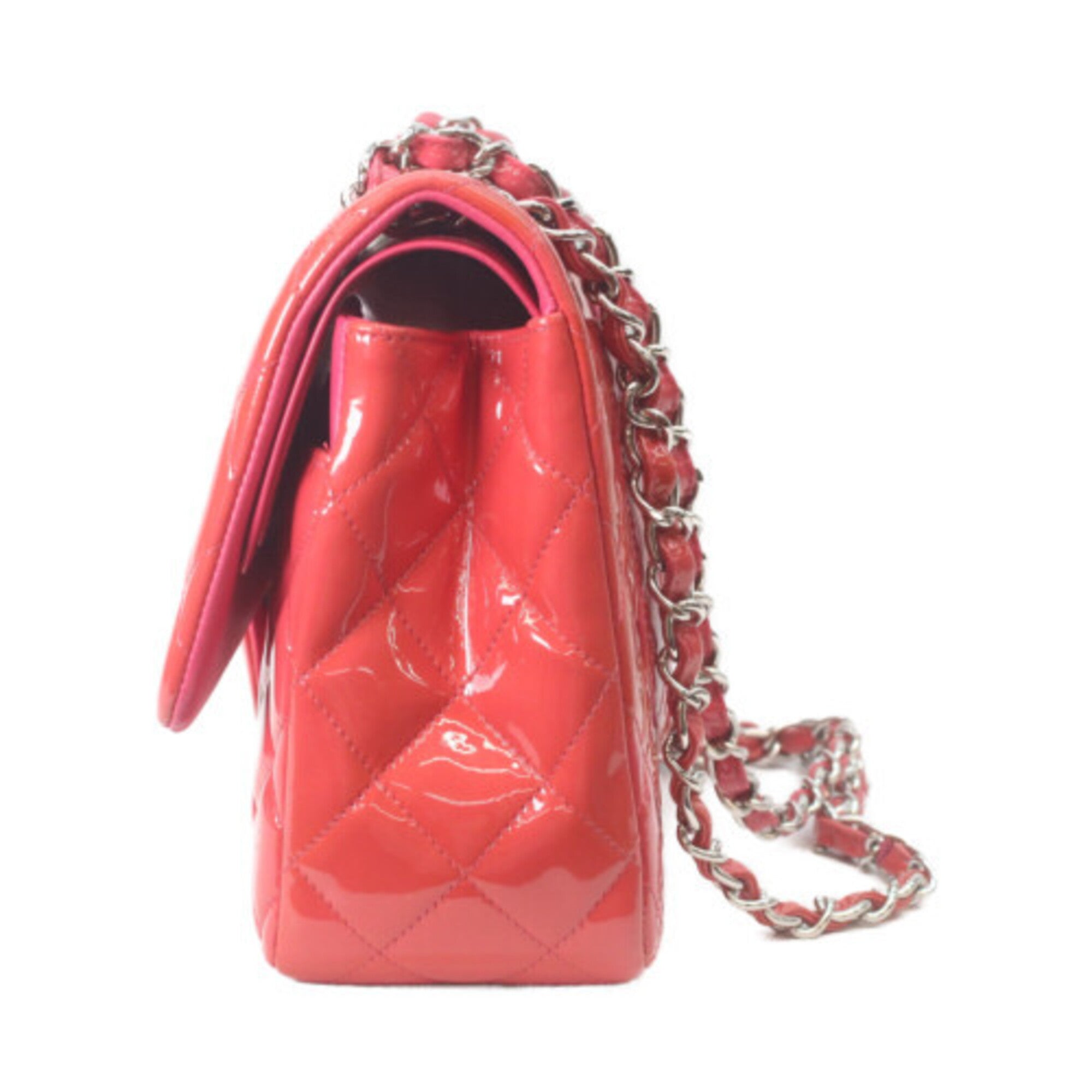Chanel Pink Red Color Leather Shoulder Bag (Pre-Owned)