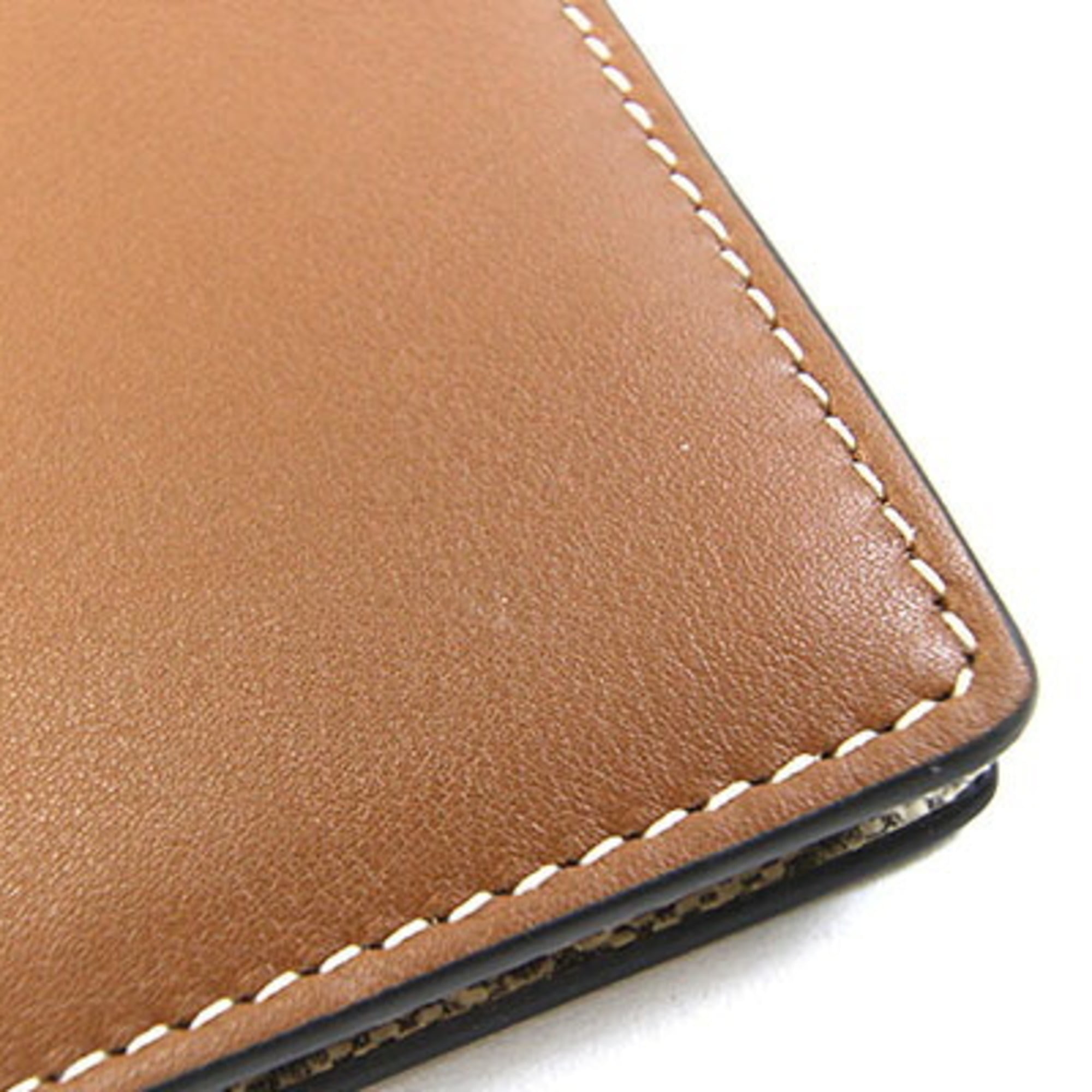 Gucci Beige Brown Leather Pvc Long Wallet (Bi-Fold) (Pre-Owned)