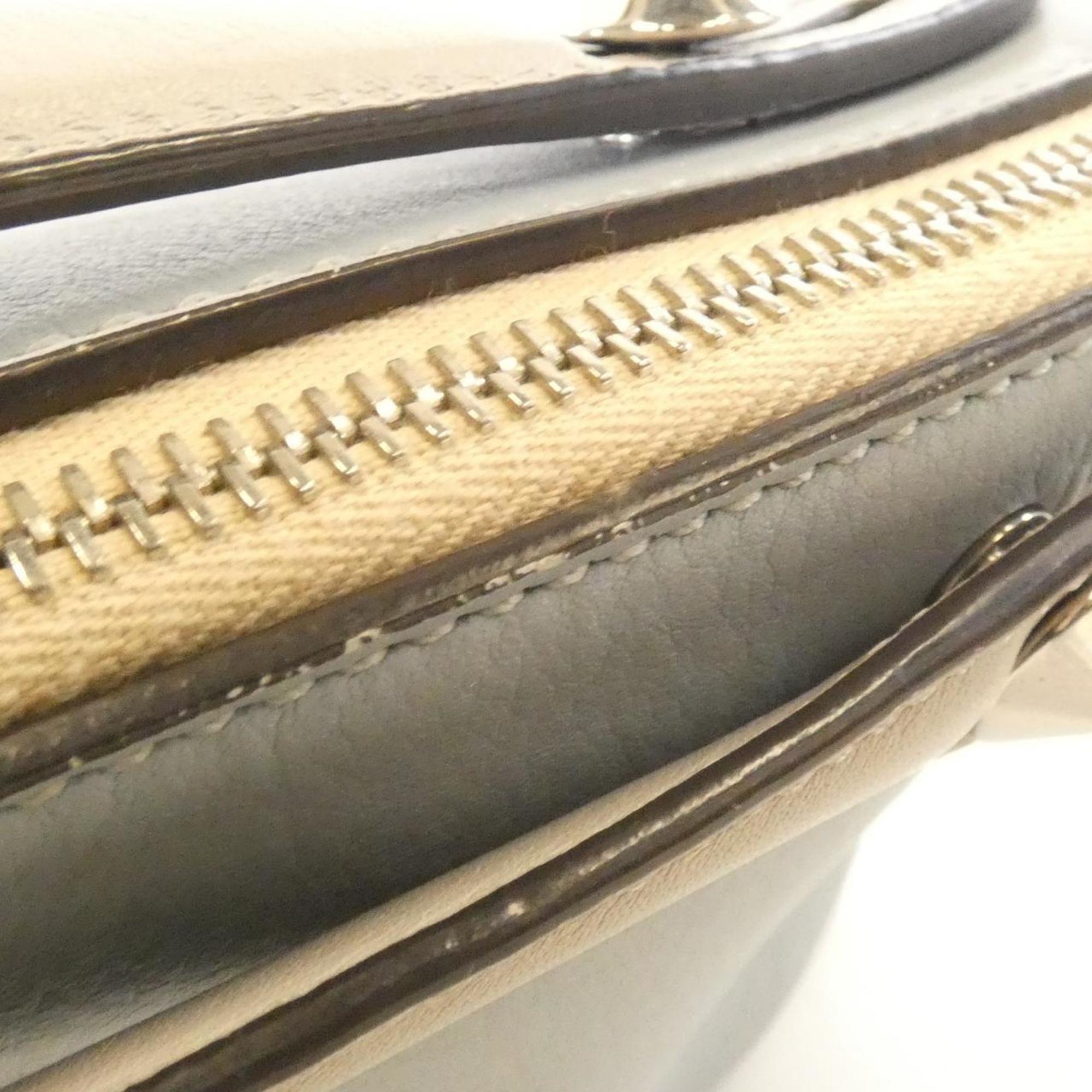 Fendi Beige Light Blue Leather Handbag (Pre-Owned)