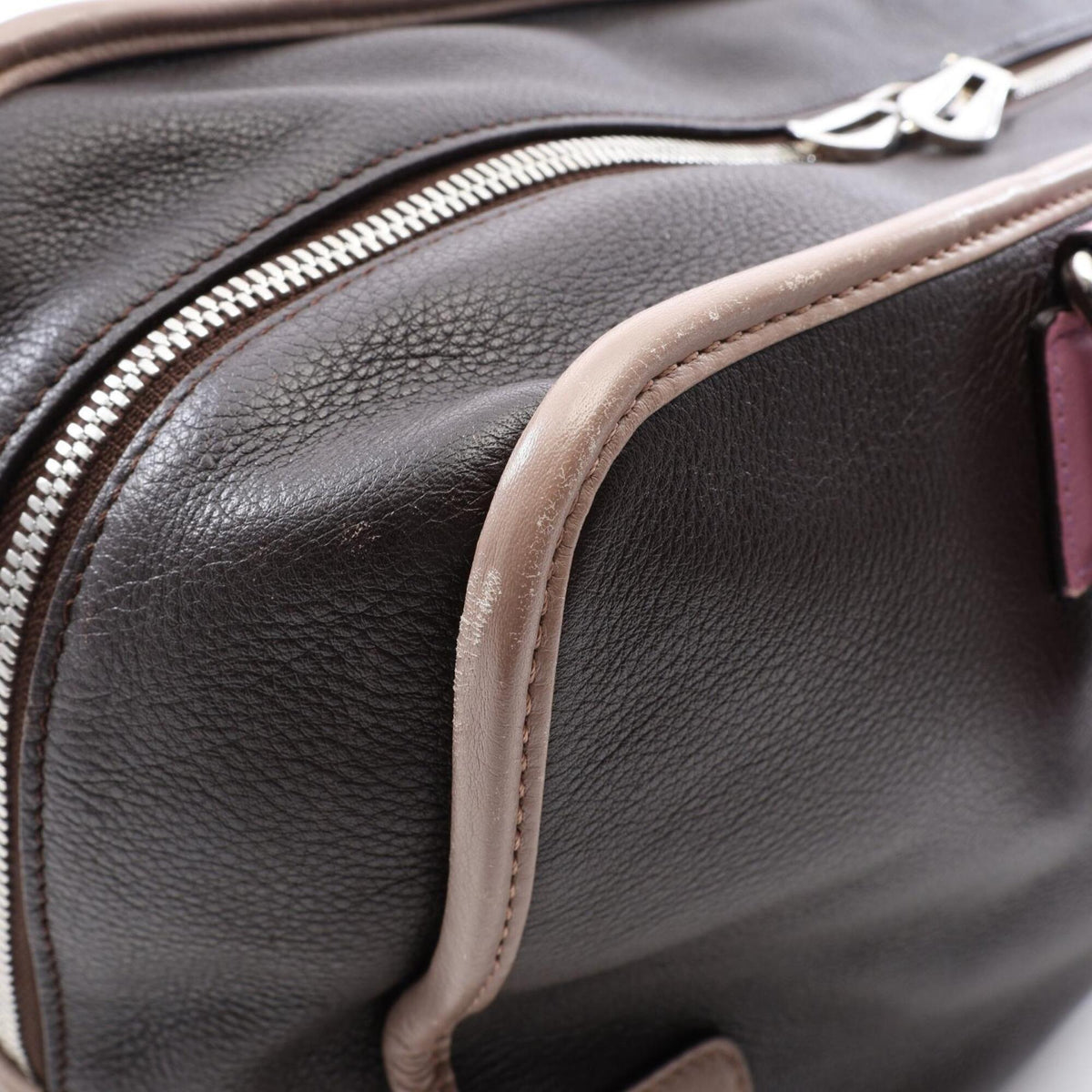 Loewe Beige Brown Purple Leather Handbag (Pre-Owned)