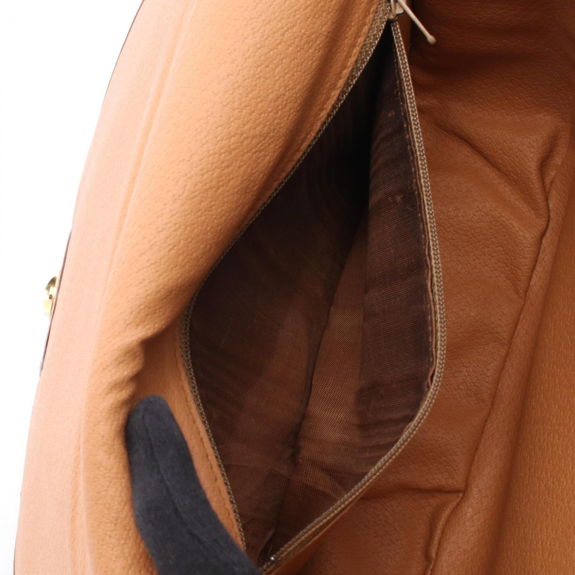 Celine Brown Coated Canvas Leather Handbag Shoulder Bag (Pre-Owned)