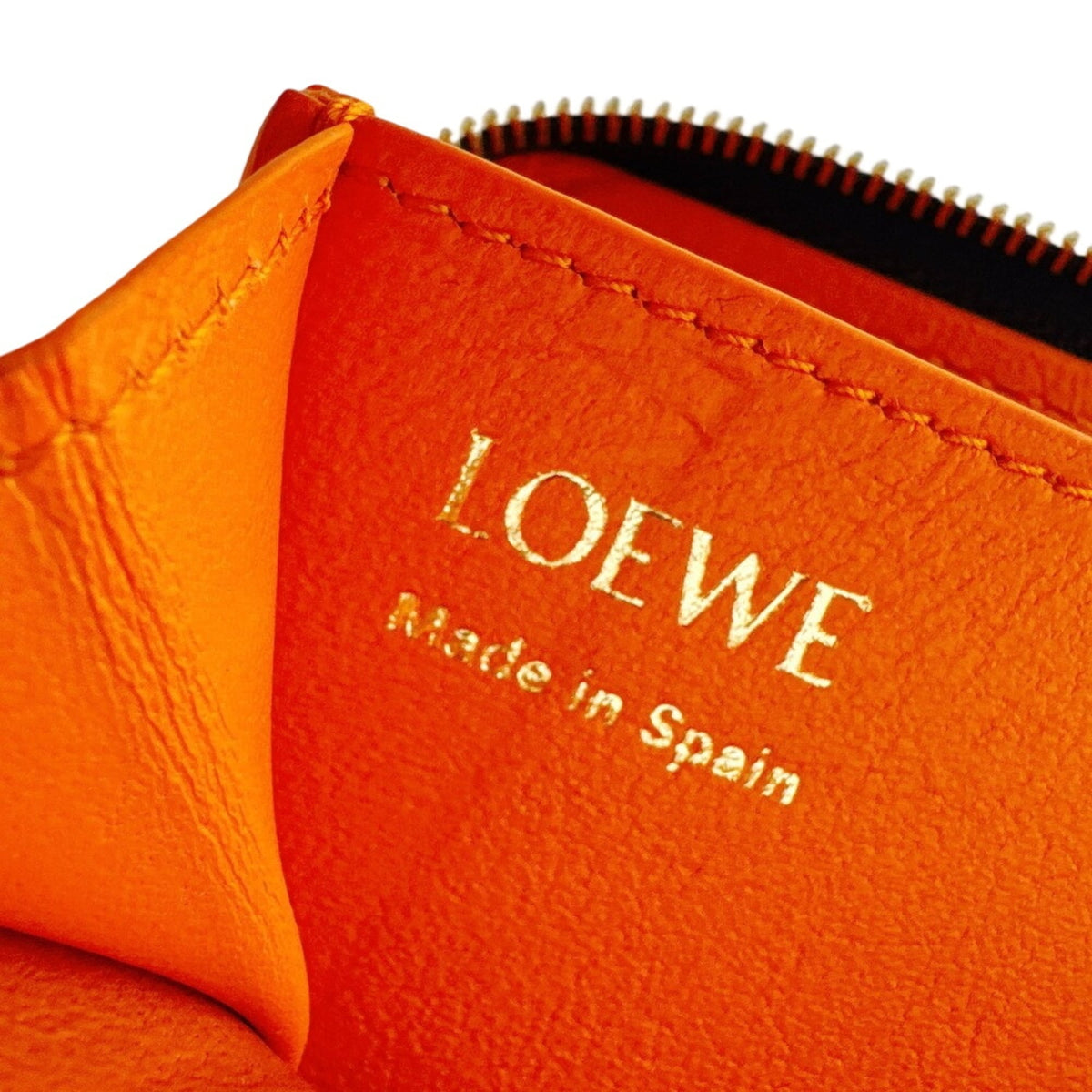 Loewe Black Orange Leather Long Wallet (Bi-Fold) (Pre-Owned)