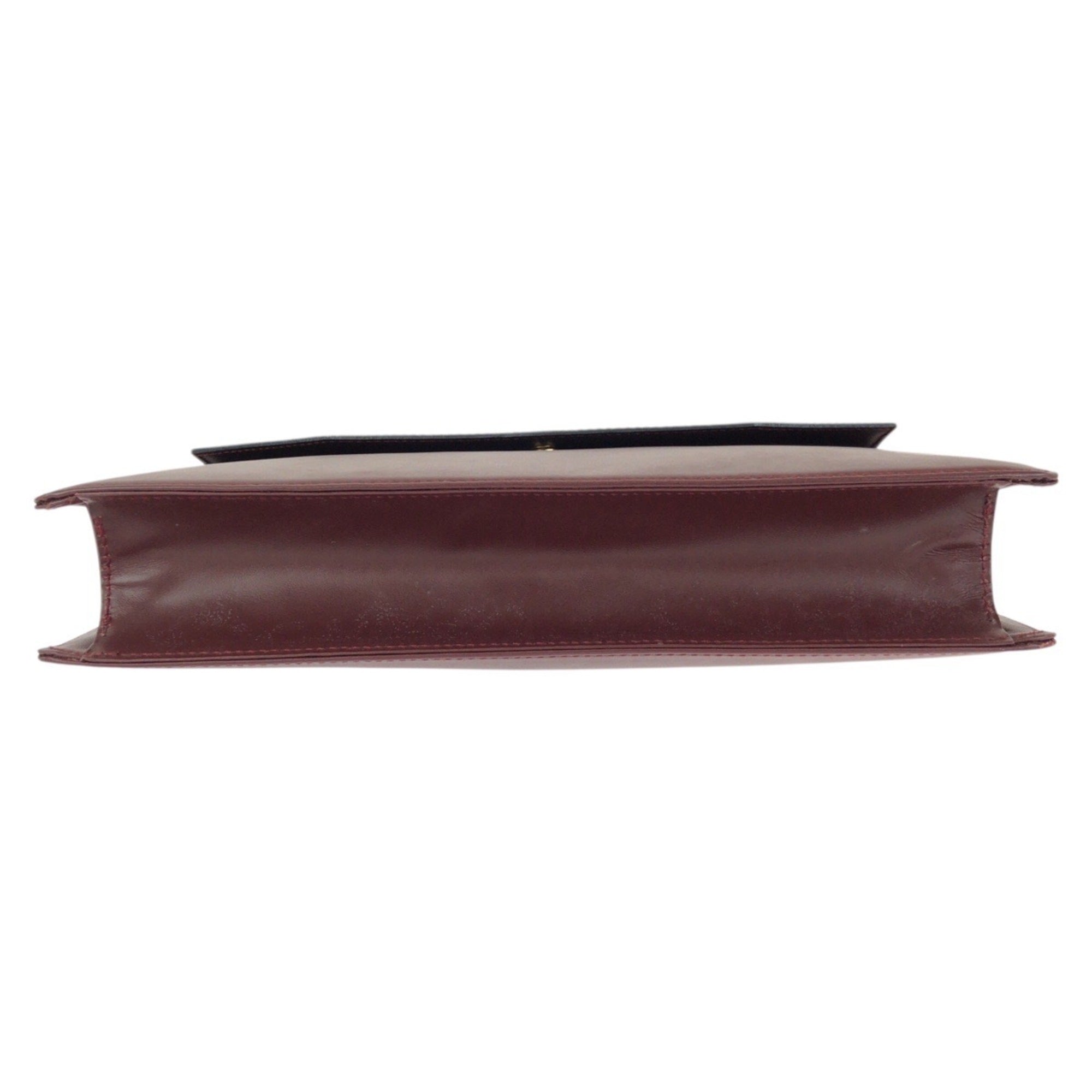 Cartier Bordeaux Wine Red Leather Clutch Bag (Pre-Owned)