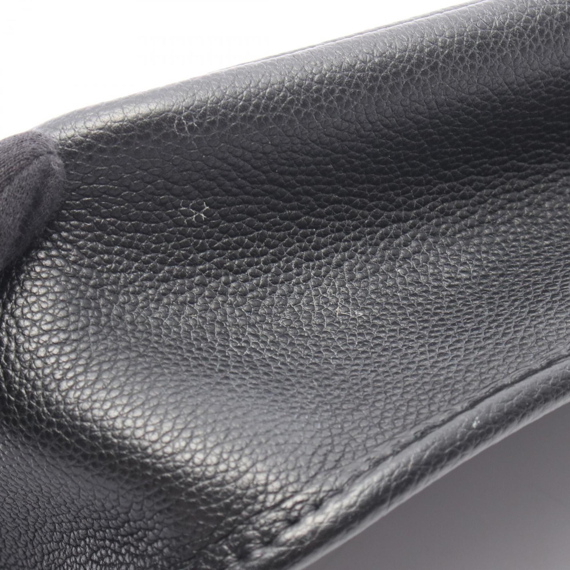 Louis Vuitton Black Leather Handbag Shoulder Bag (Pre-Owned)
