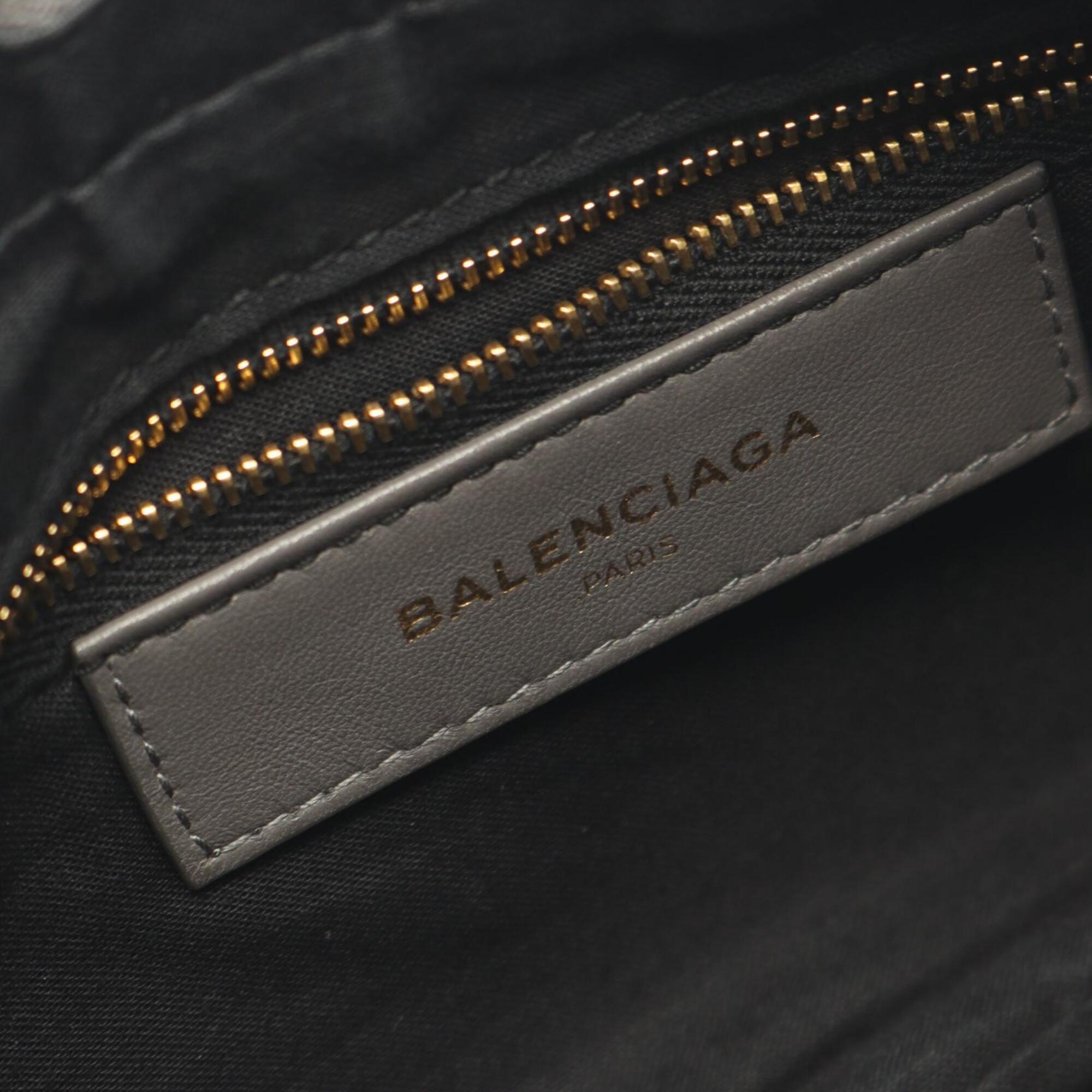 Balenciaga Gray Metallic Leather Handbag Shoulder Bag (Pre-Owned)