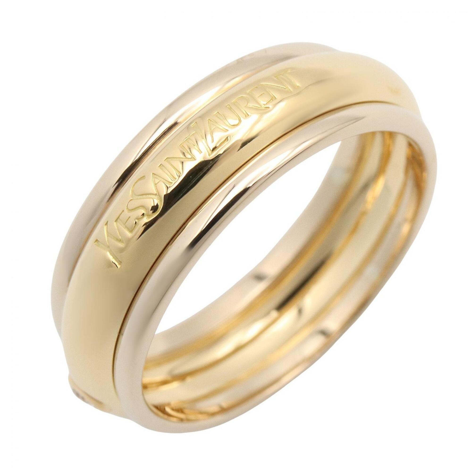 Yves Saint Laurent Gold Clear Yellow Gold (18K) Band Ring (Pre-Owned)