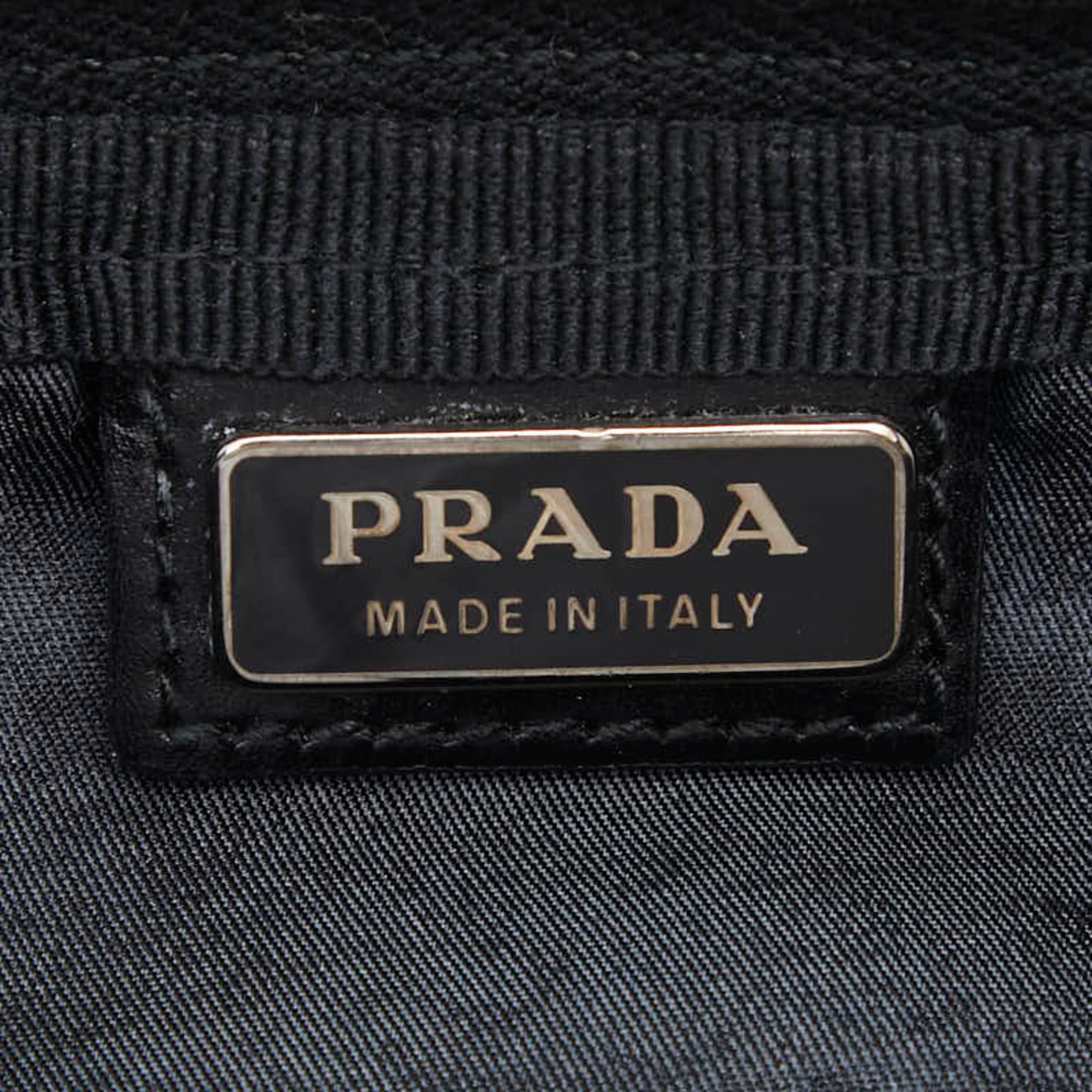 Prada Black Nylon Leather Handbag Pouch (Pre-Owned)