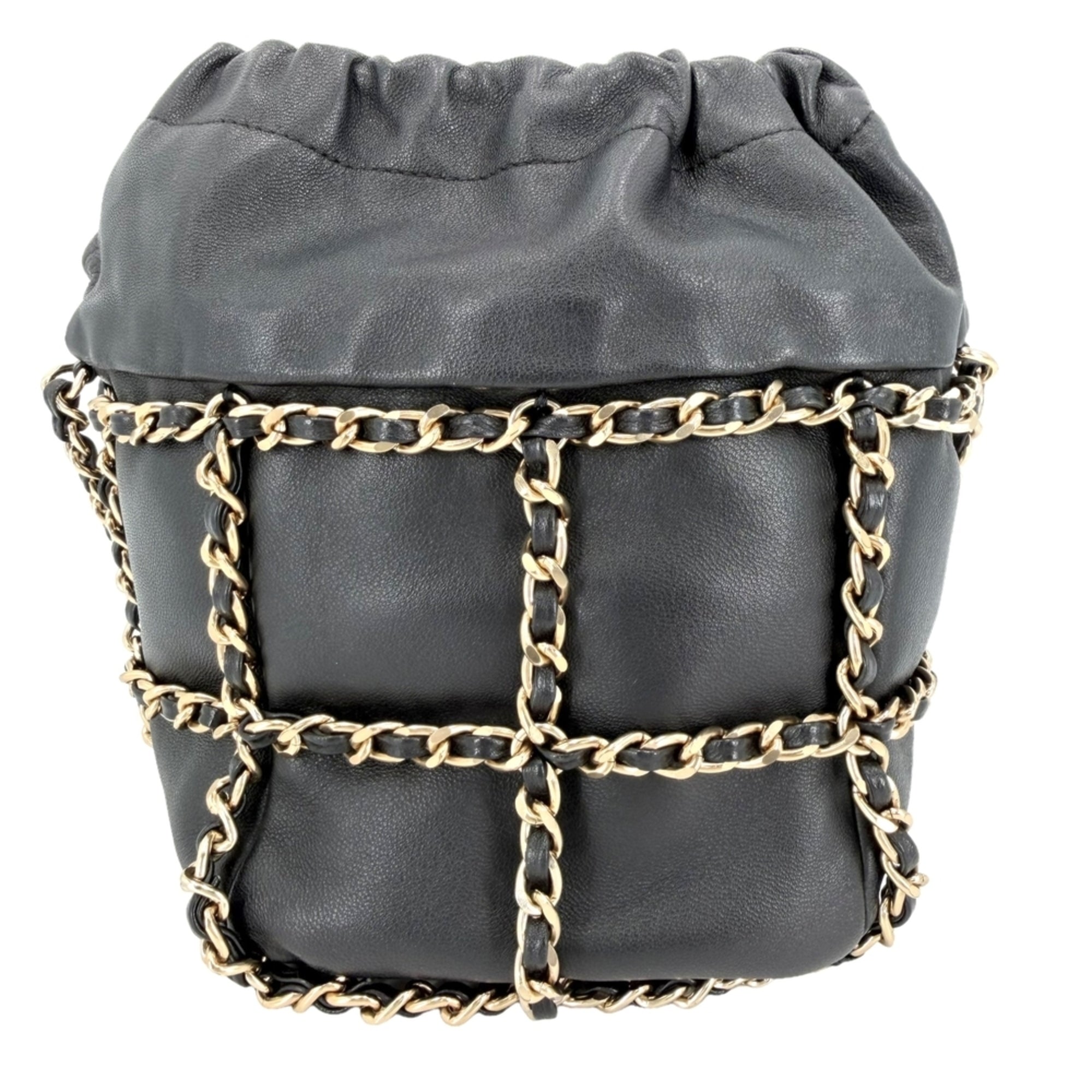 Chanel Black White Leather Shoulder Bag (Pre-Owned)