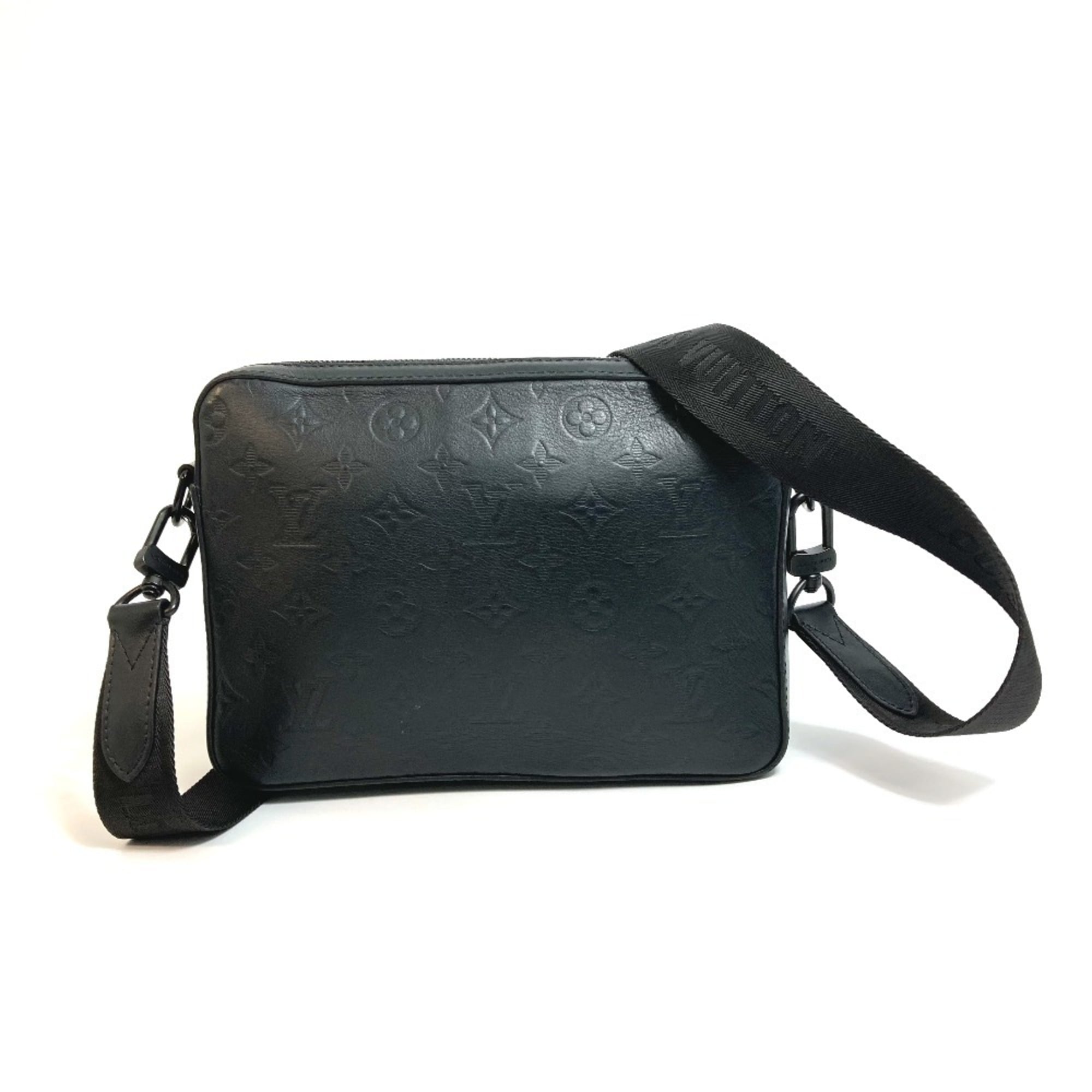 Louis Vuitton Black Monogram Shadow Shoulder Bag Sling Bag (Pre-Owned)