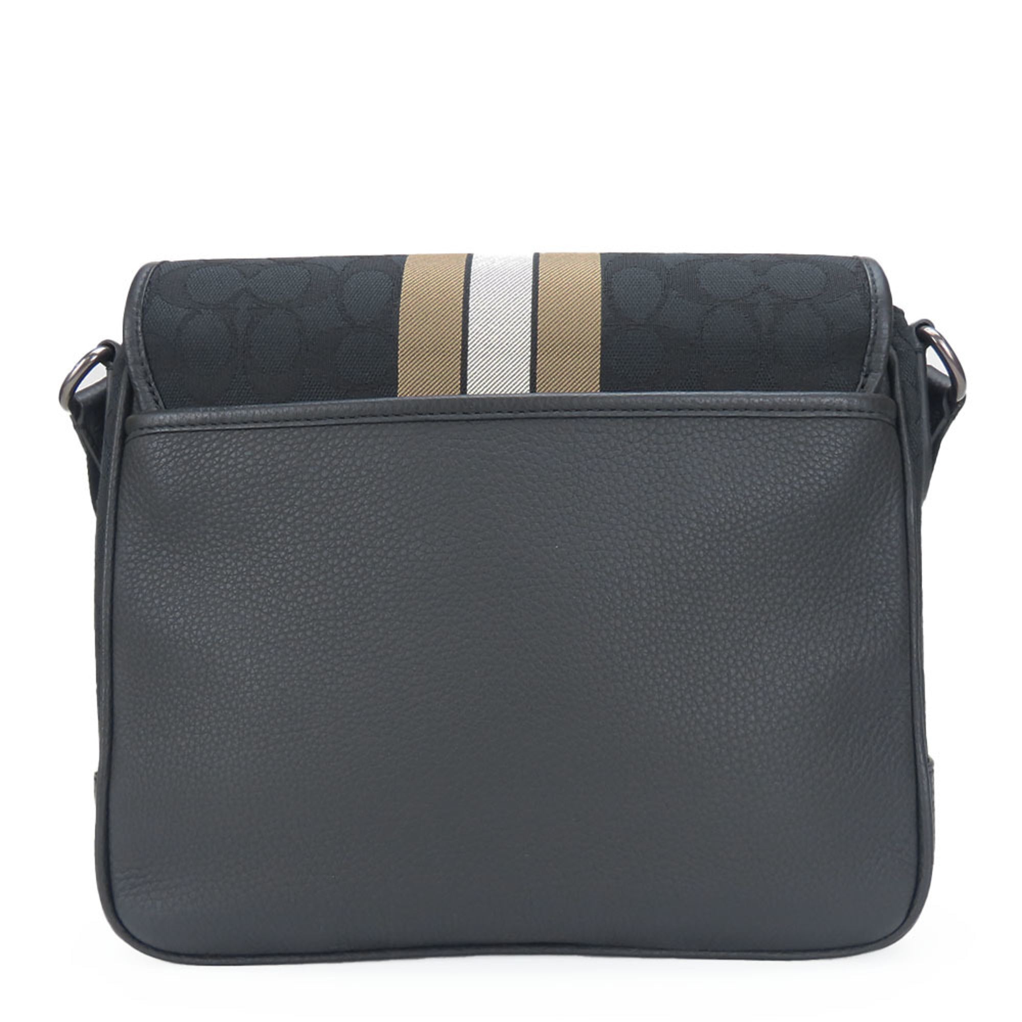 Coach Black Canvas Leather Shoulder Bag (Pre-Owned)