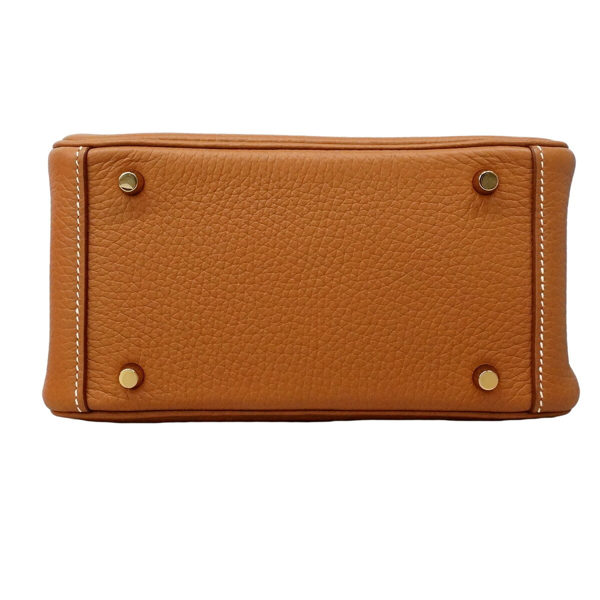 Hermes Gold Taurillon Clemence Leather Handbag (Pre-Owned)