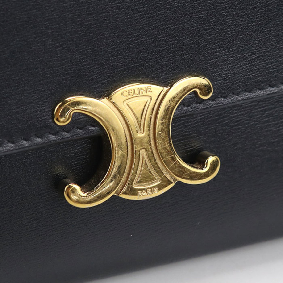 Celine Black Leather Long Wallet (Bi-Fold) (Pre-Owned)