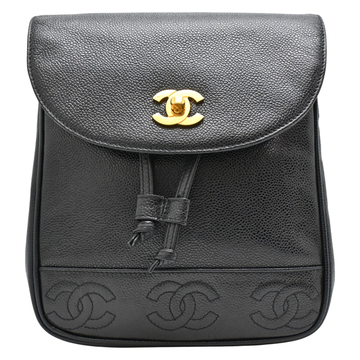Chanel Black Grained Calfskin Backpack (Pre-Owned)