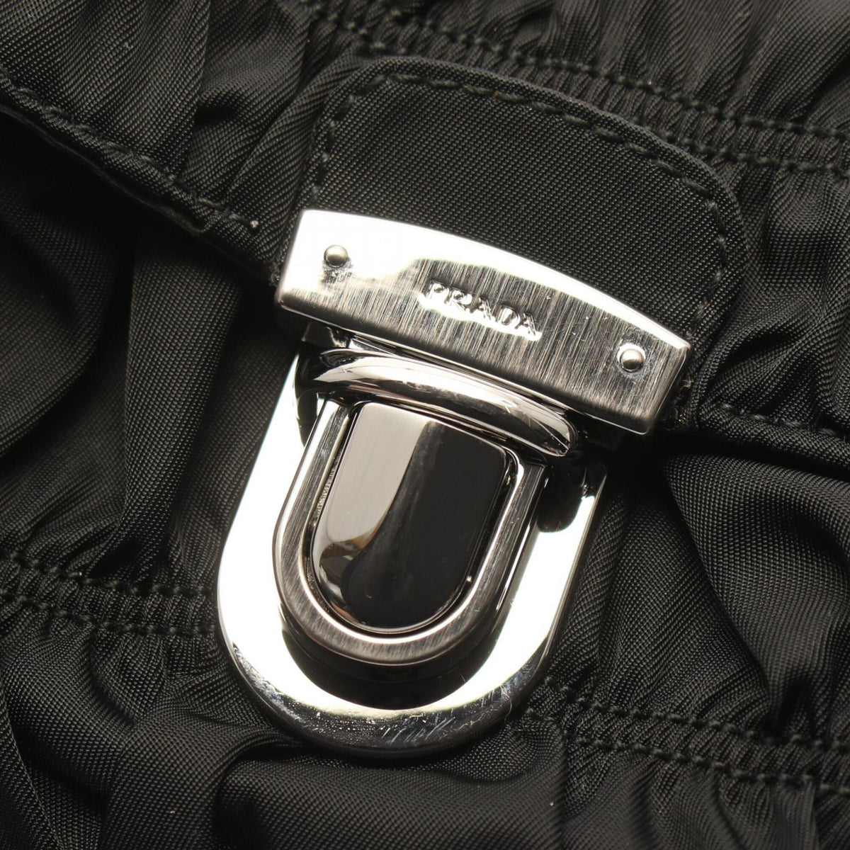 Prada Black Nylon Leather Handbag (Pre-Owned)