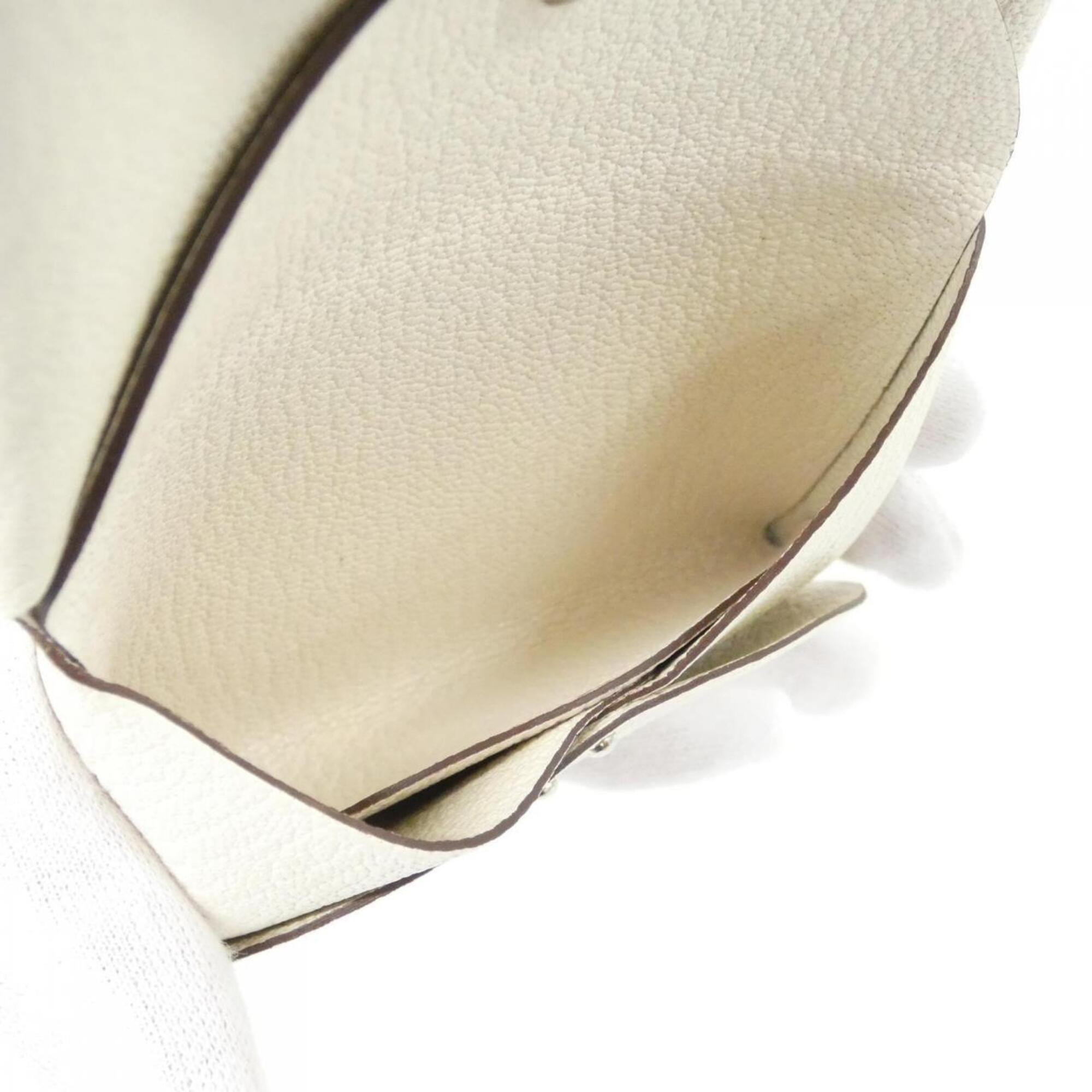 Hermes White Chevre Leather Coin Purse/Coin Case (Pre-Owned)